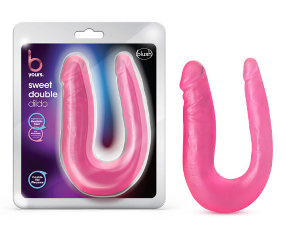 b yours sweet double dildo pink 