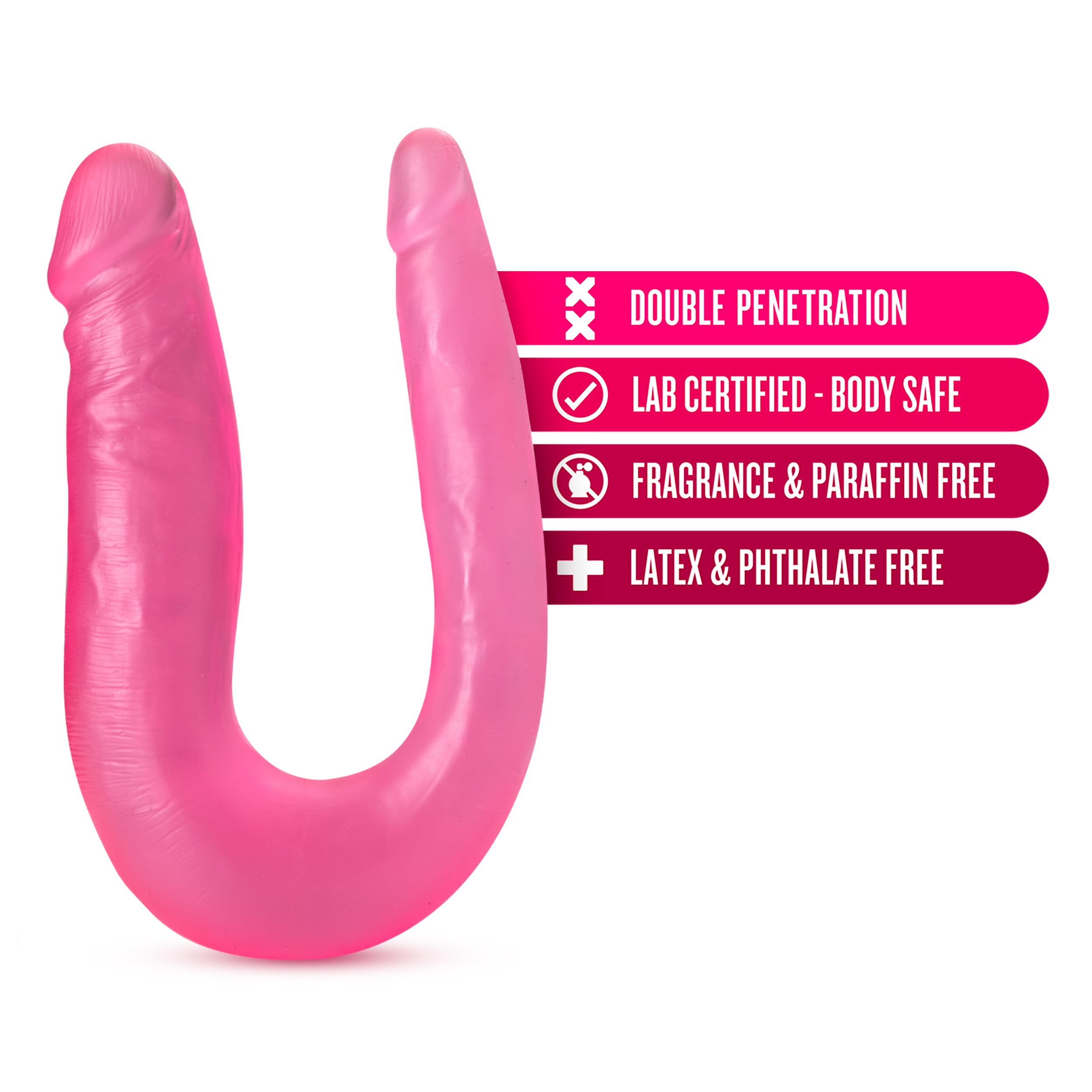 b yours sweet double dildo pink 