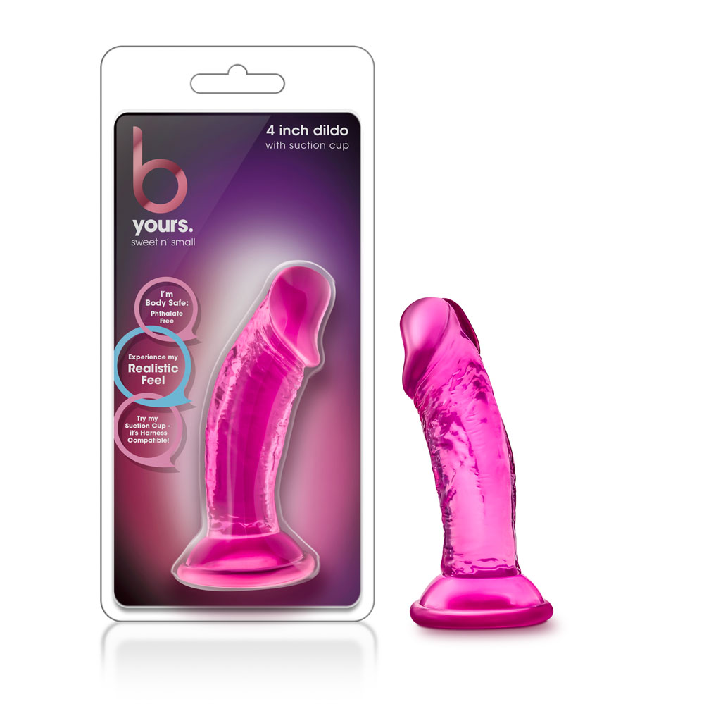 b yours sweet n small  inch dildo with  suction cup pink 