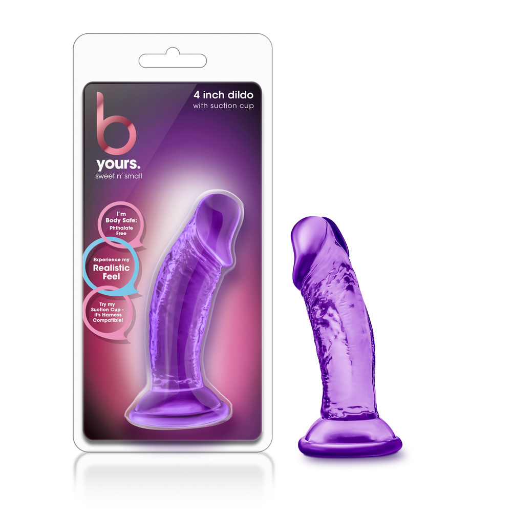 b yours sweet n small  inch dildo with suction cup purple 