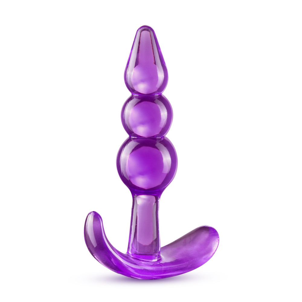 b yours triple bead anal plug purple 