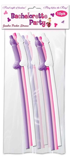 bachelorette party jumbo flexy pecker straws  pack 