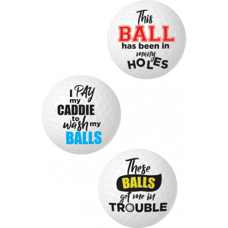 balls deep funny slogan golf balls assorted slogan pk 