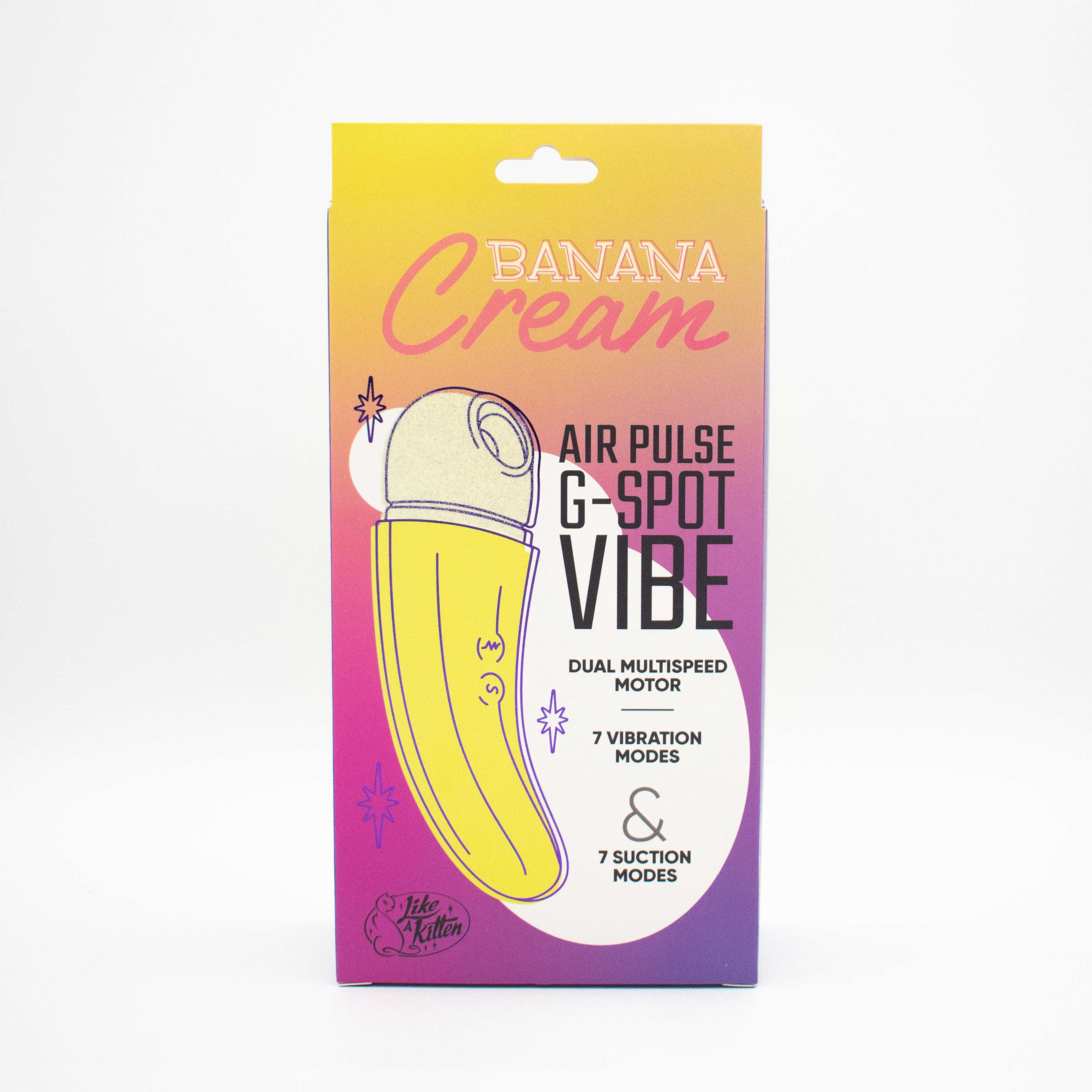 banana cream air pulse and g spot vibrator  yellow 