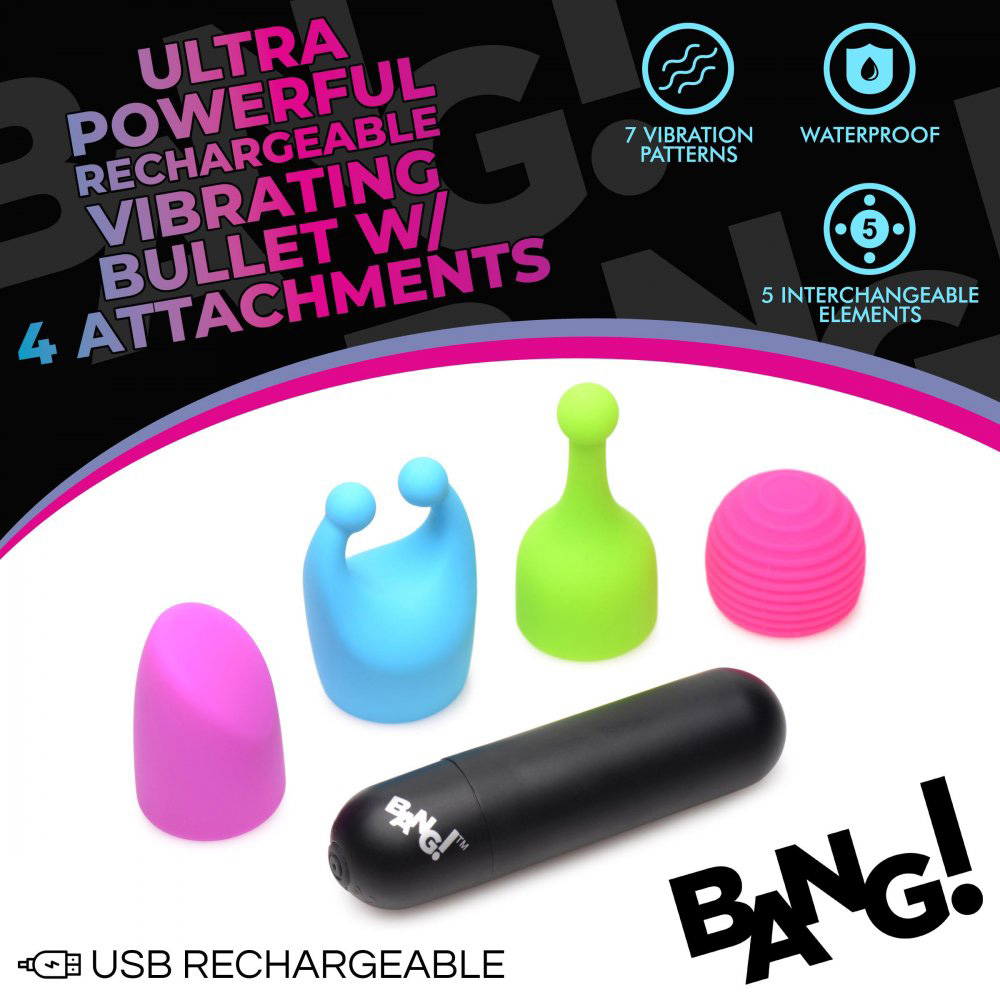 bang rechargeable bullet with  attachments 