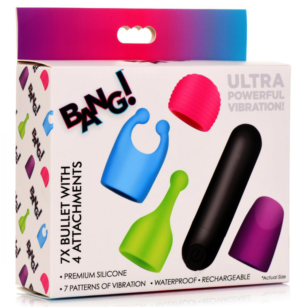 bang rechargeable bullet with  attachments 