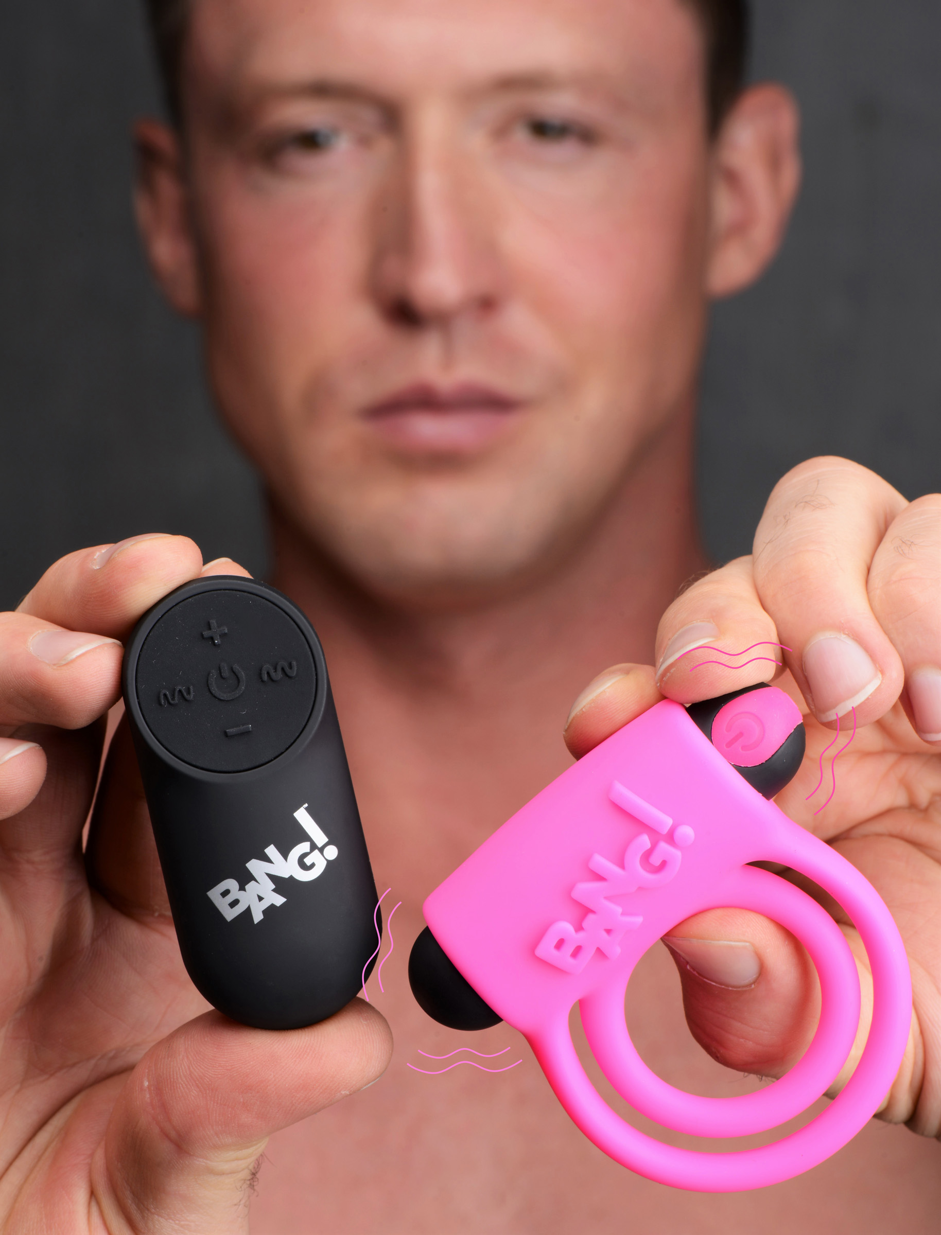 bang silicone cock ring and bullet with remote control pink 