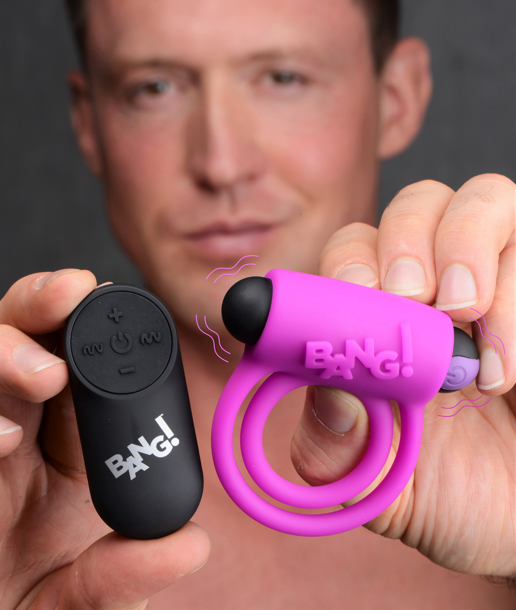 bang silicone cock ring and bullet with remote control purple 