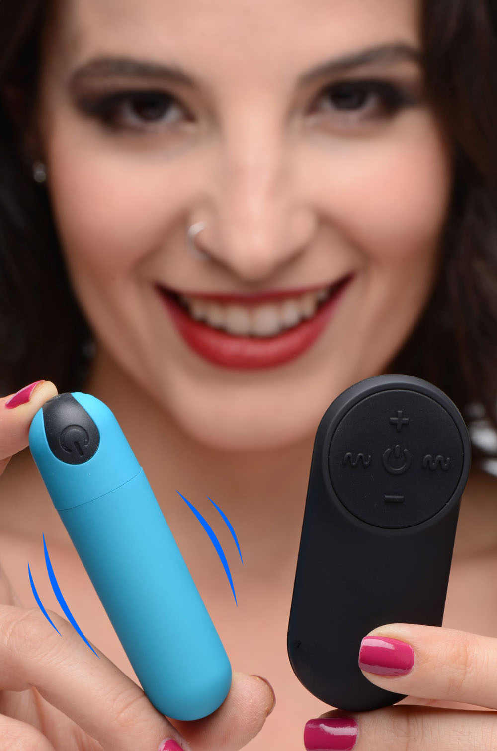 bang vibrating bullet with remote control blue 