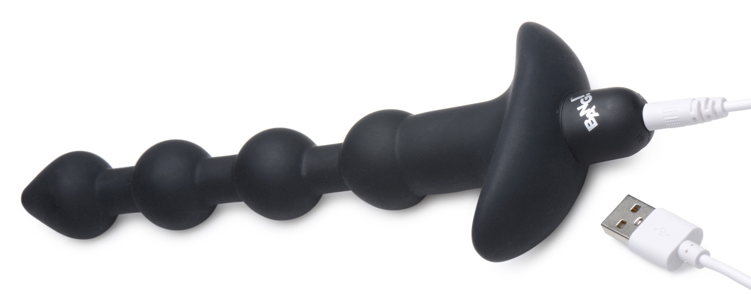 bang vibrating silicone anal beads and remote black 