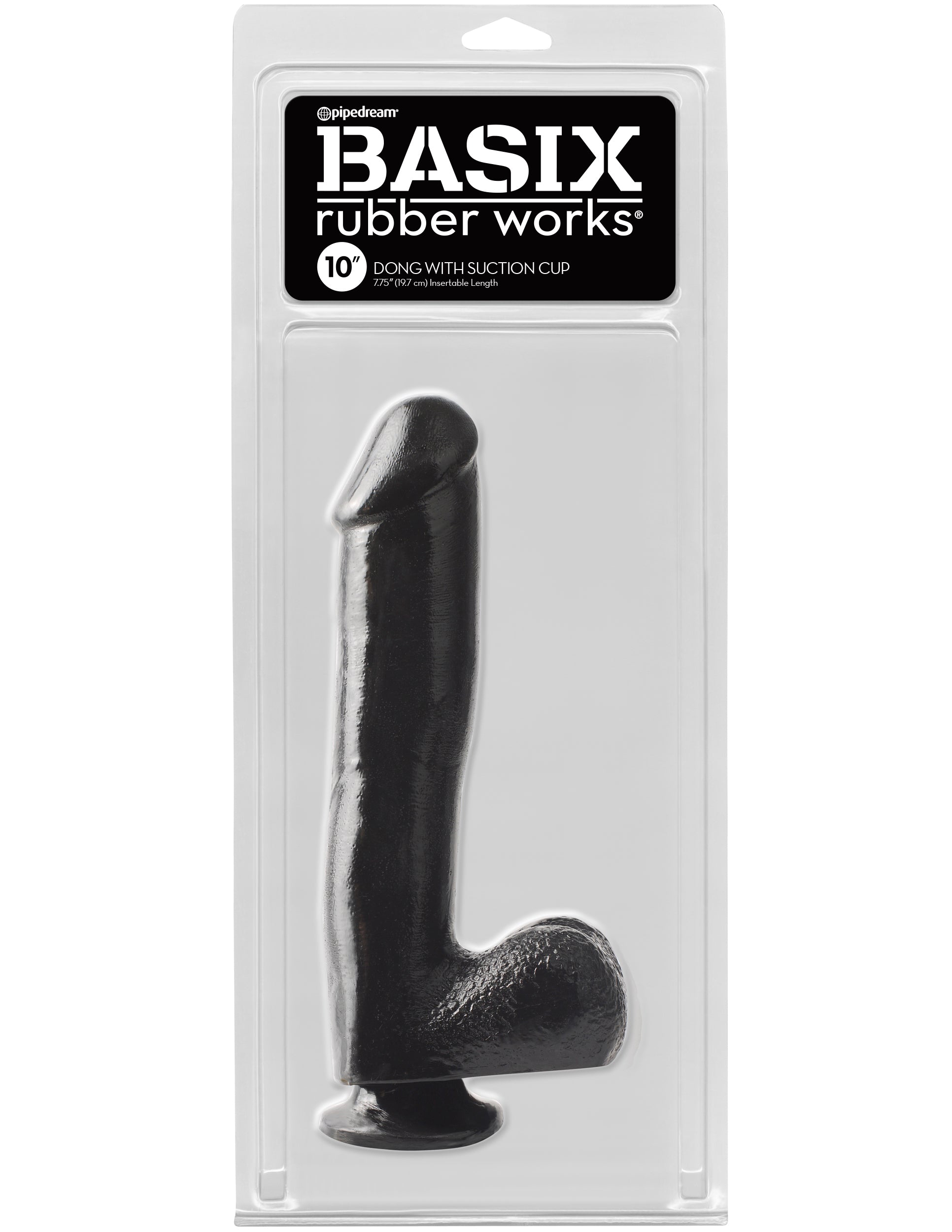basix rubber works  inch dong with suction cup black 