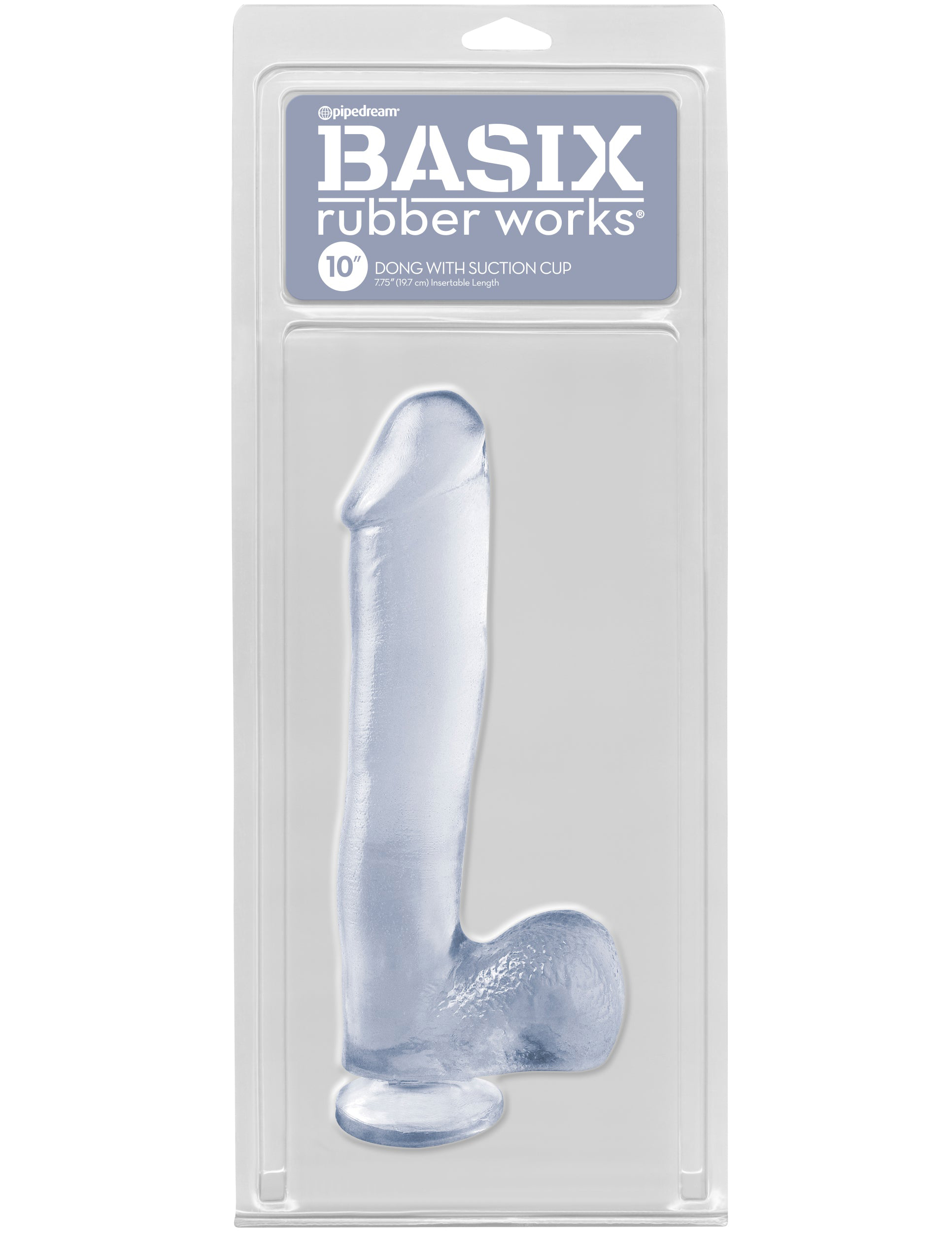 basix rubber works  inch dong with suction cup clear 