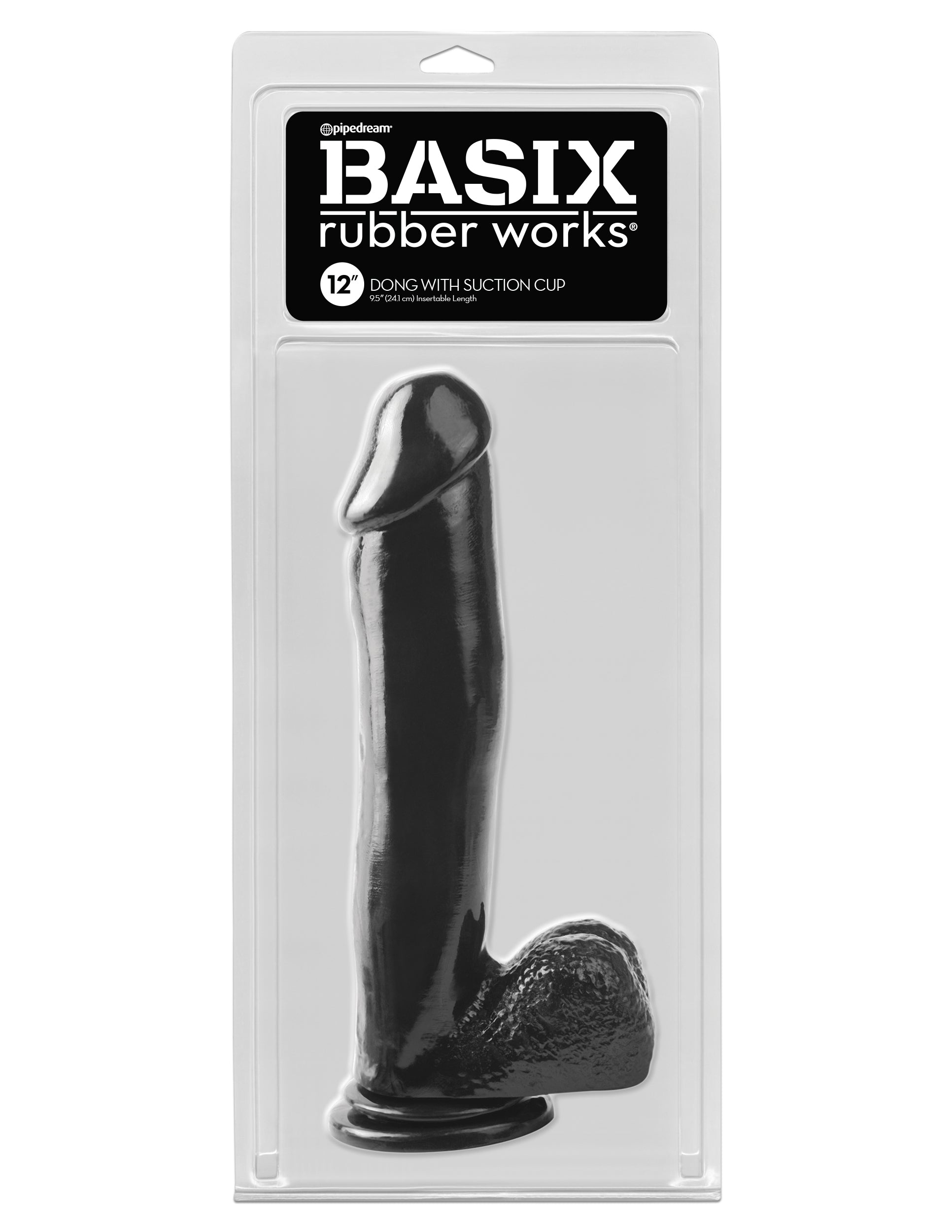 basix rubber works  inch dong with suction cup black 