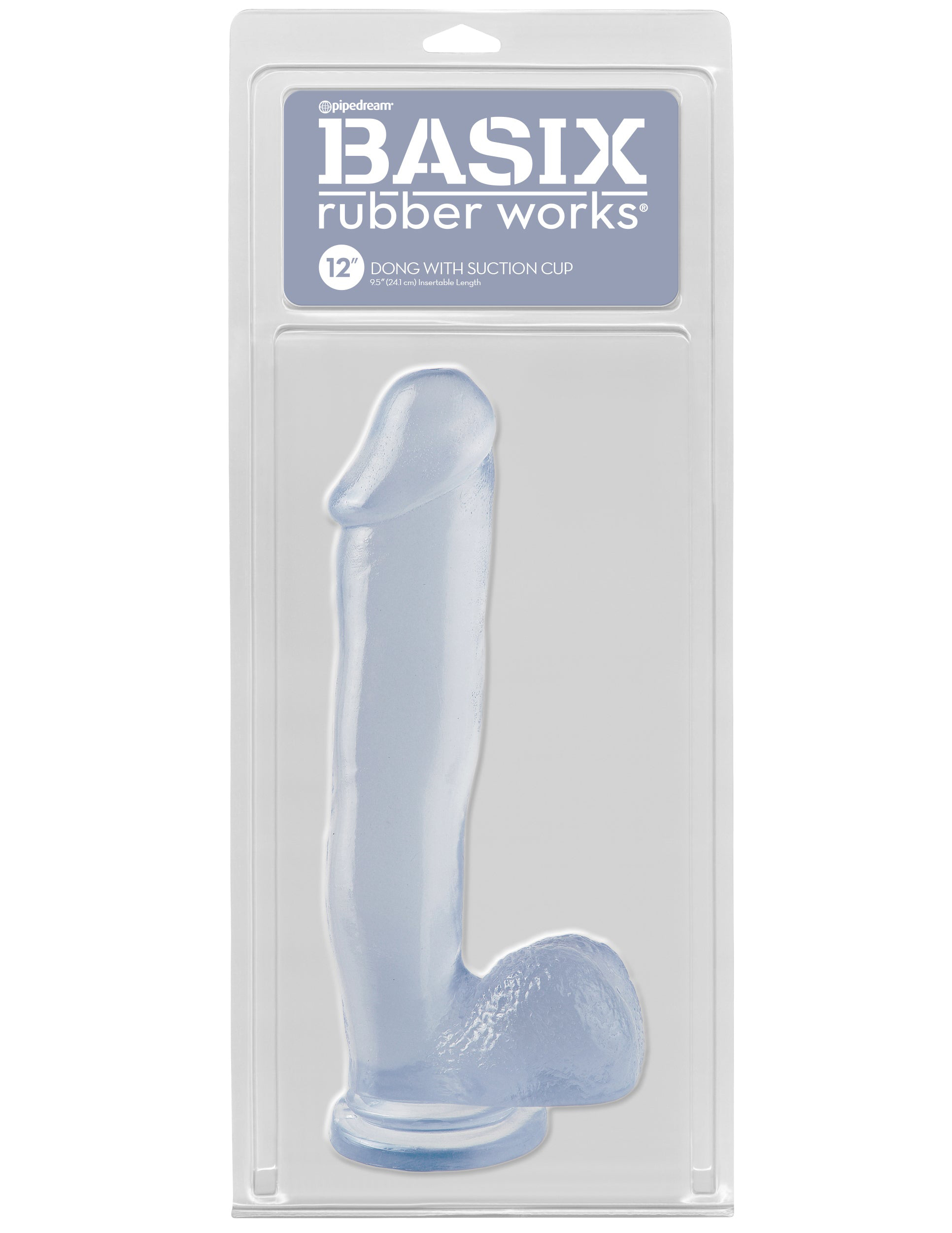 basix rubber works  inch dong with suction cup clear 