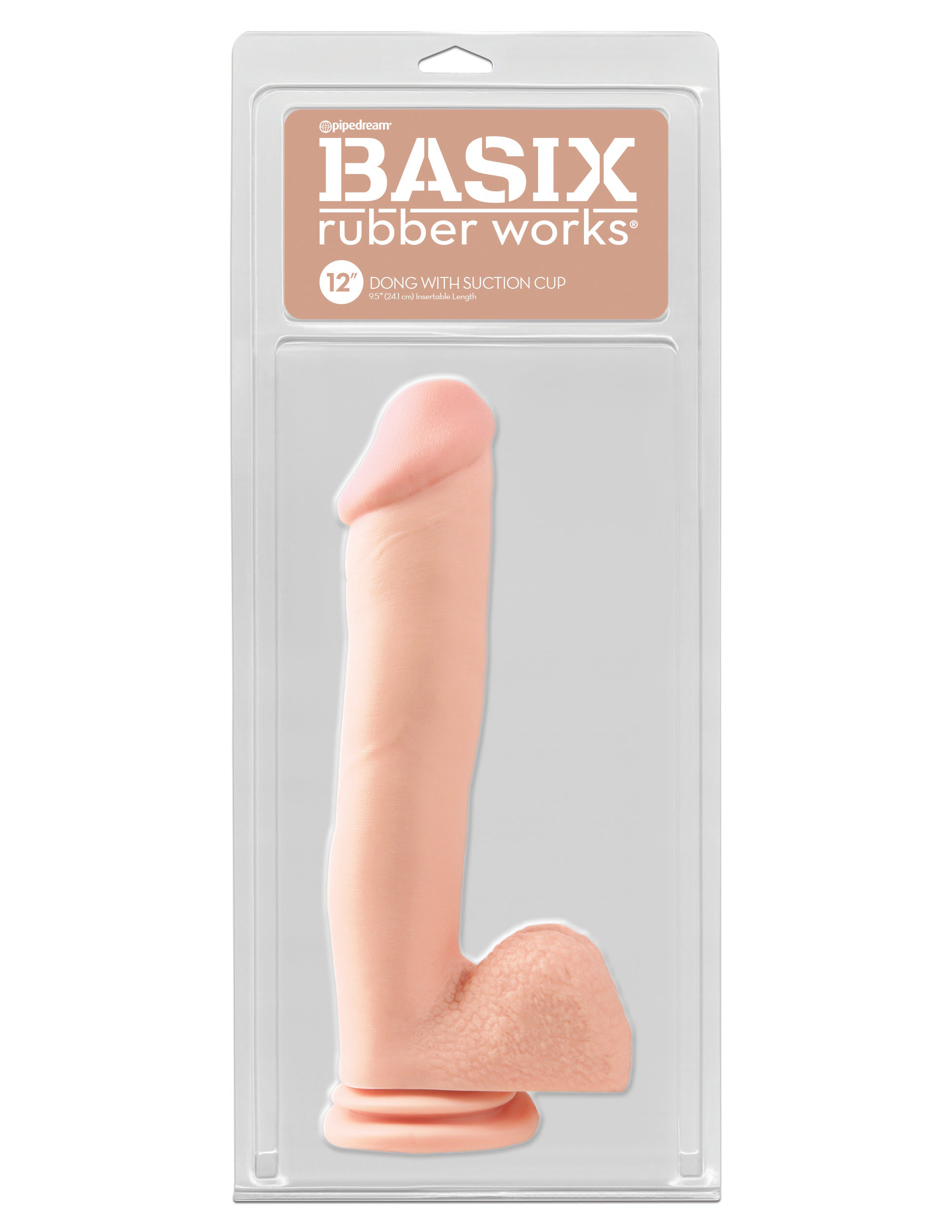 basix rubber works  inch dong with suction cup light 