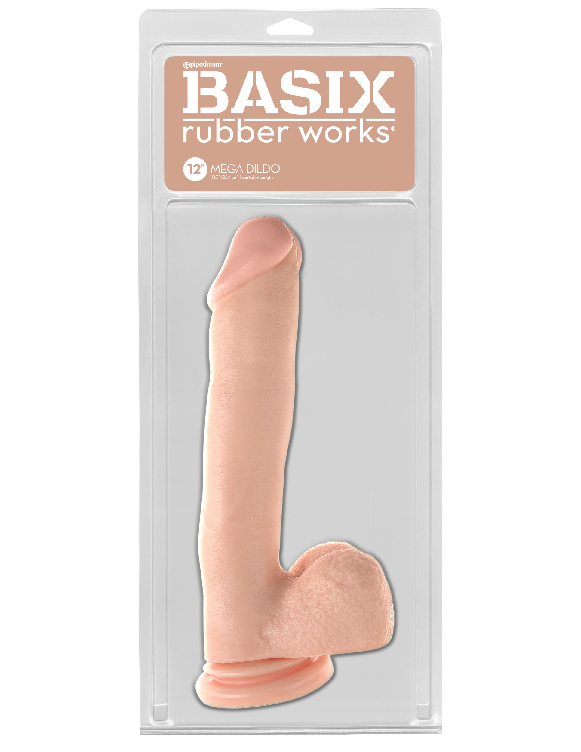 basix rubber works  inch mega dildo flesh 