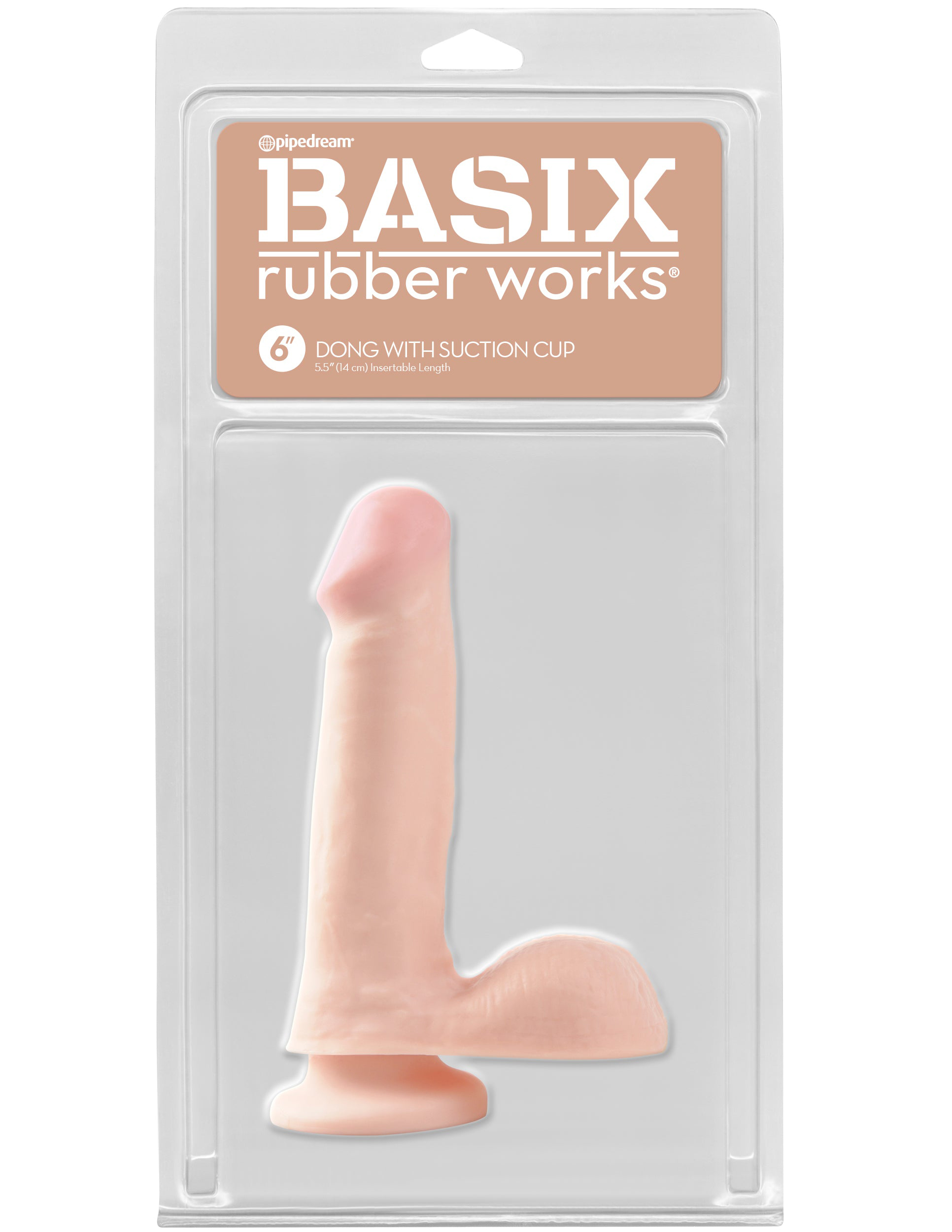 basix rubber works  inch dong with suction cup flesh 