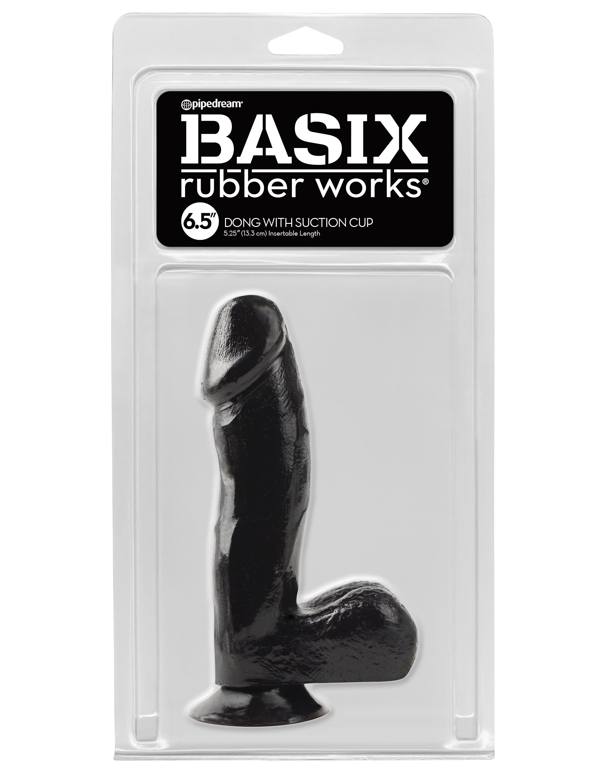 basix rubber works  inch dong with suction cup black 