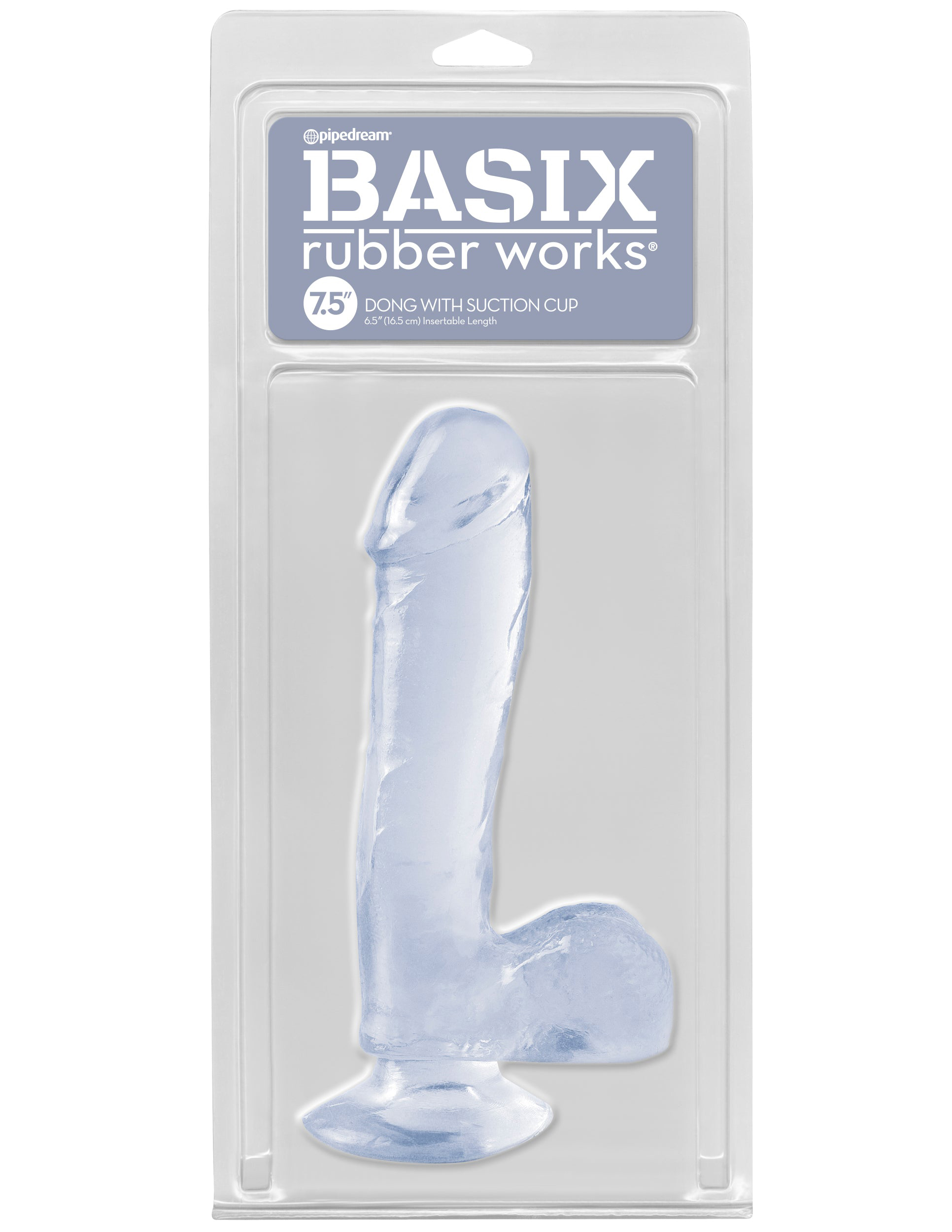 basix rubber works  inch dong with suction cup clear 