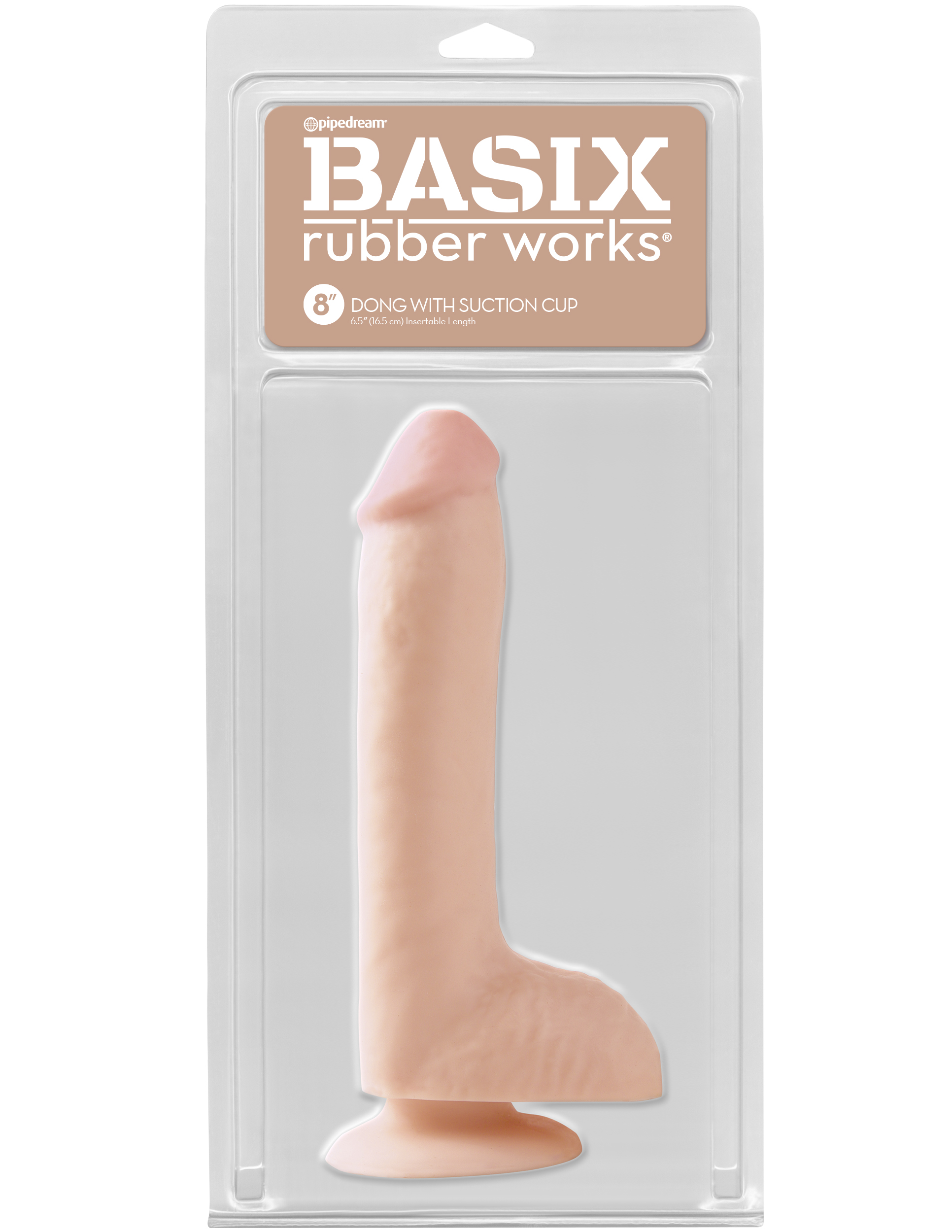 basix rubber works  inch dong with suction cup flesh 