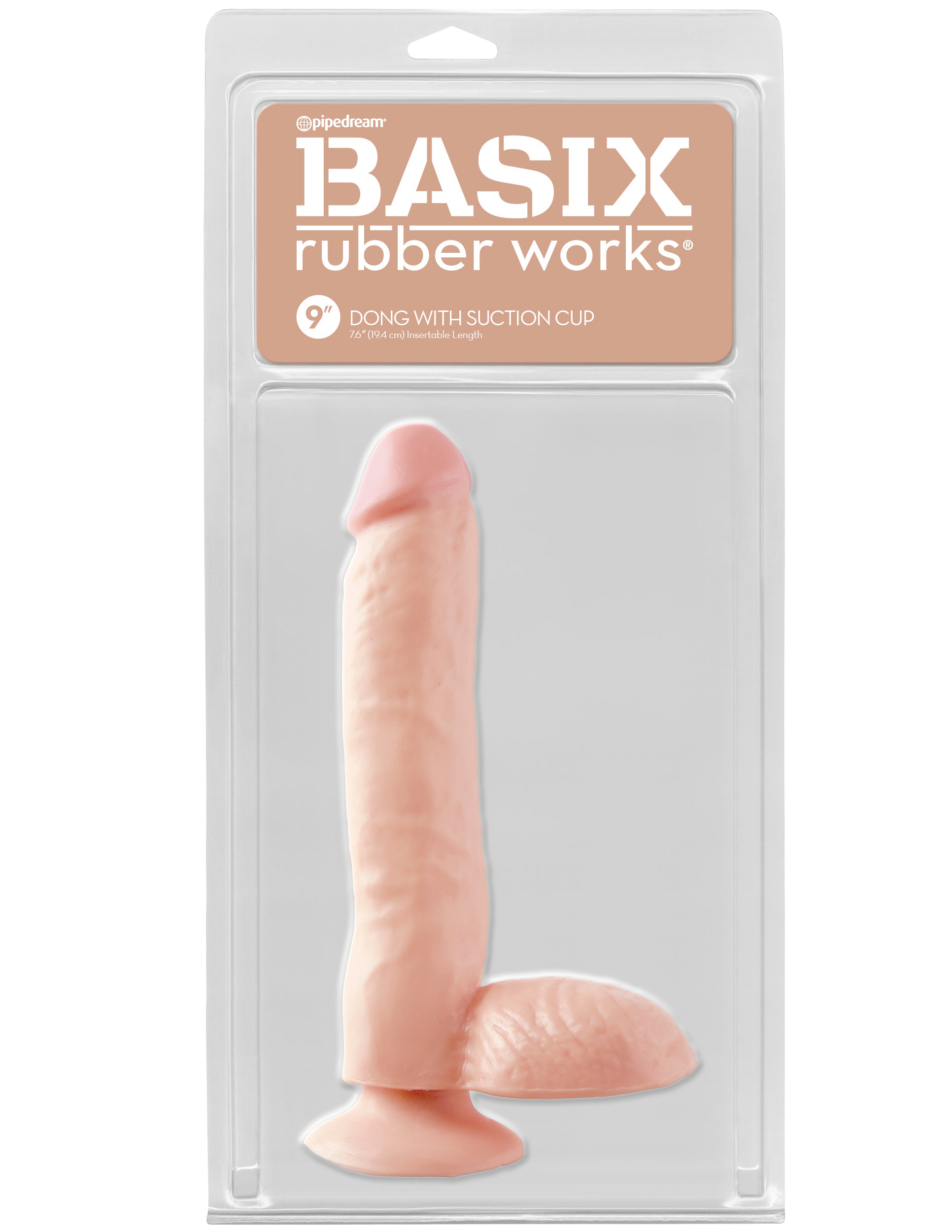 basix rubber works  inch dong with suction cup flesh 