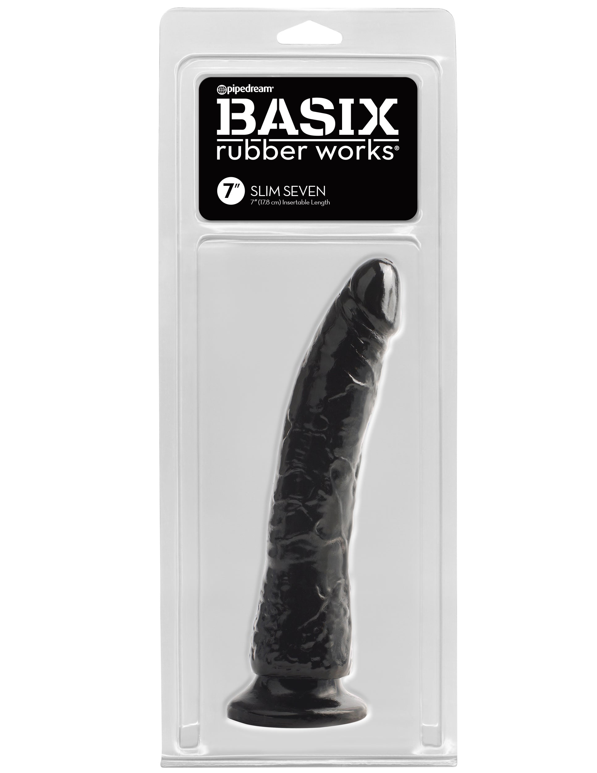 basix rubber works slim  inch with suction cup black 