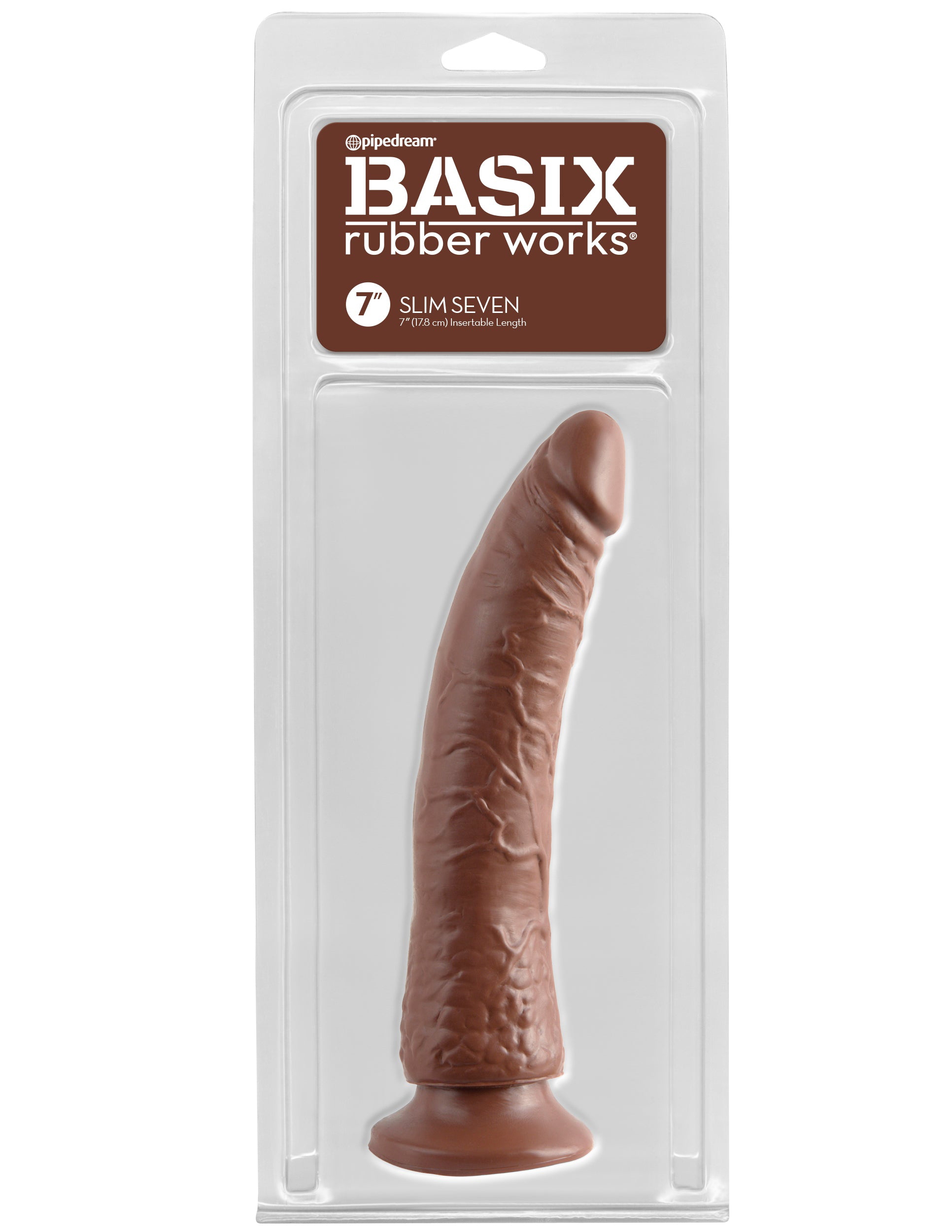 basix rubber works slim  inch with suction cup brown 