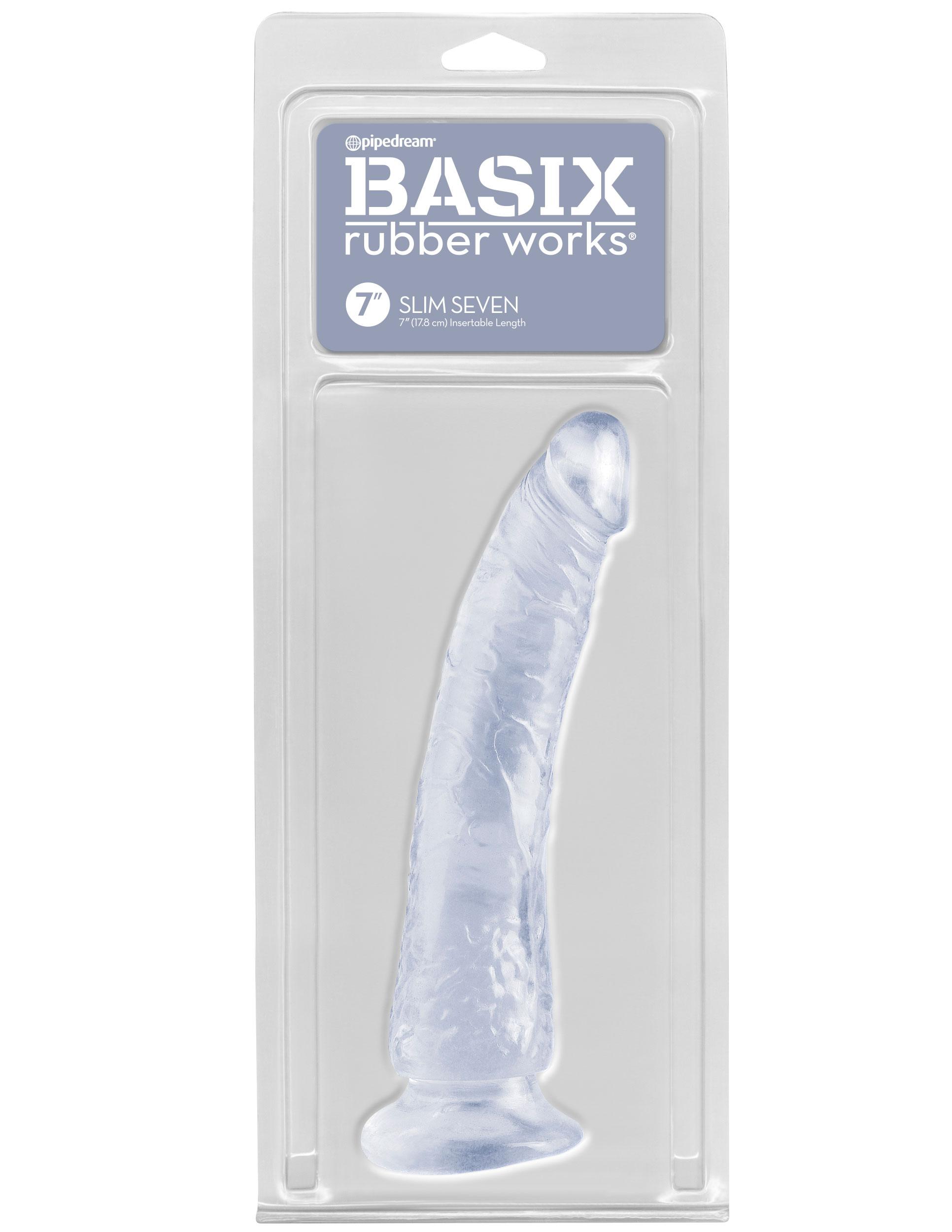 basix rubber works slim  inch with suction cup clear 