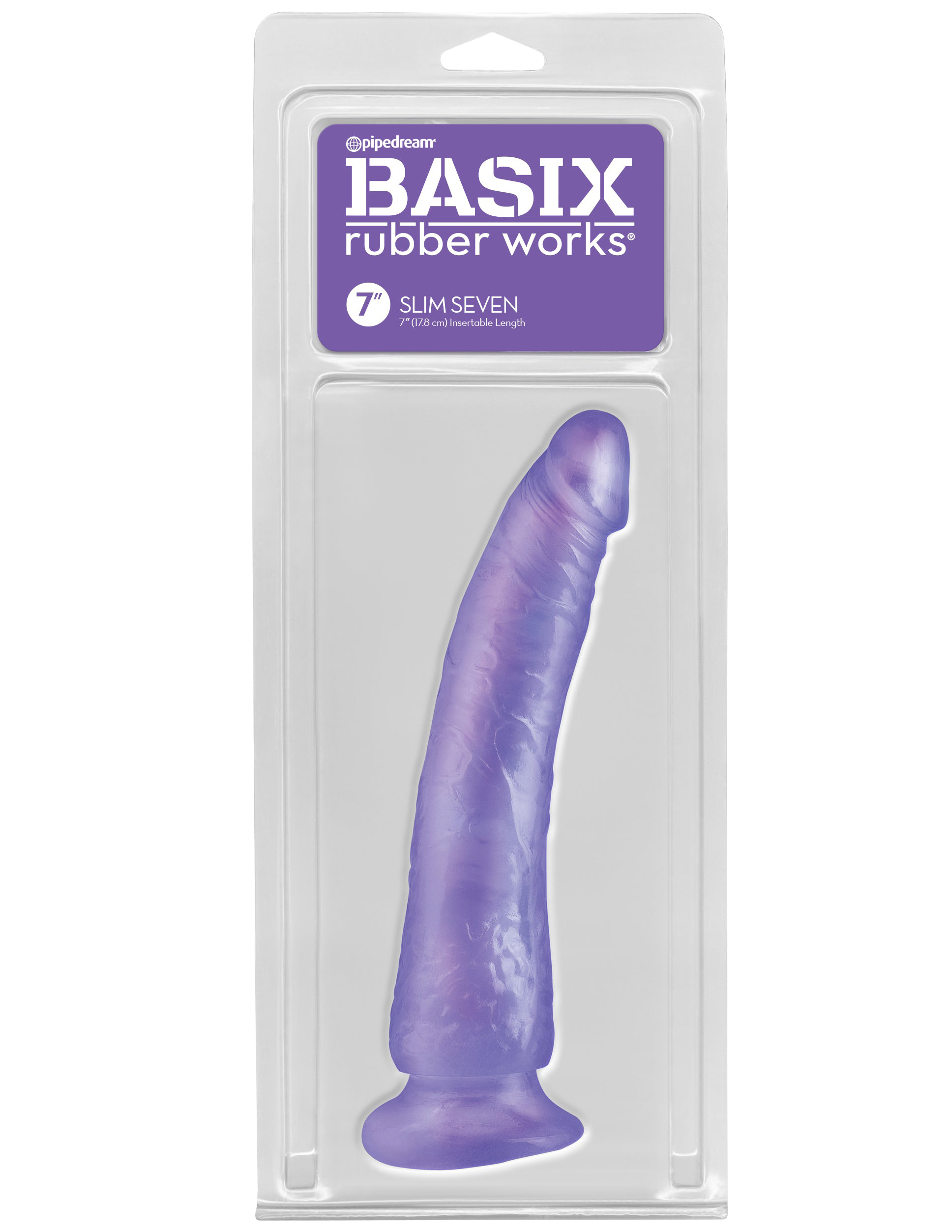 basix rubber works slim  inch with suction cup purple 