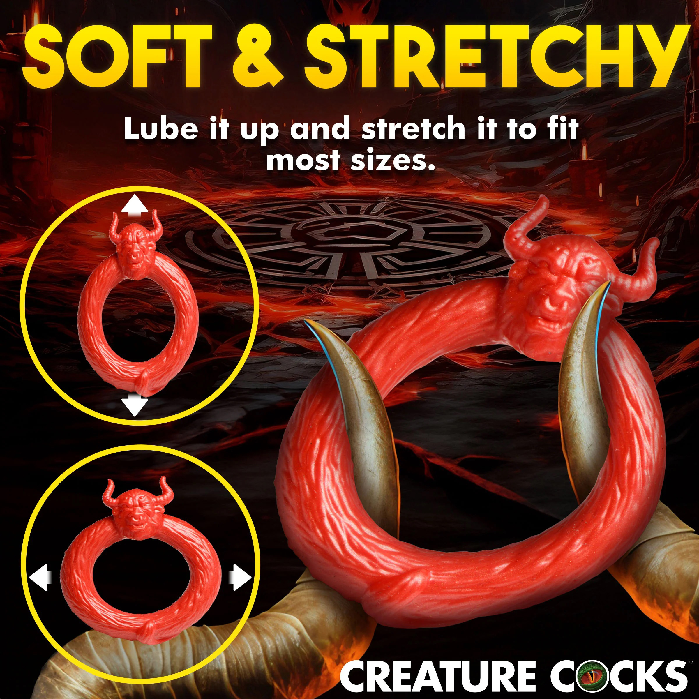 beast mode silicone cock ring red 