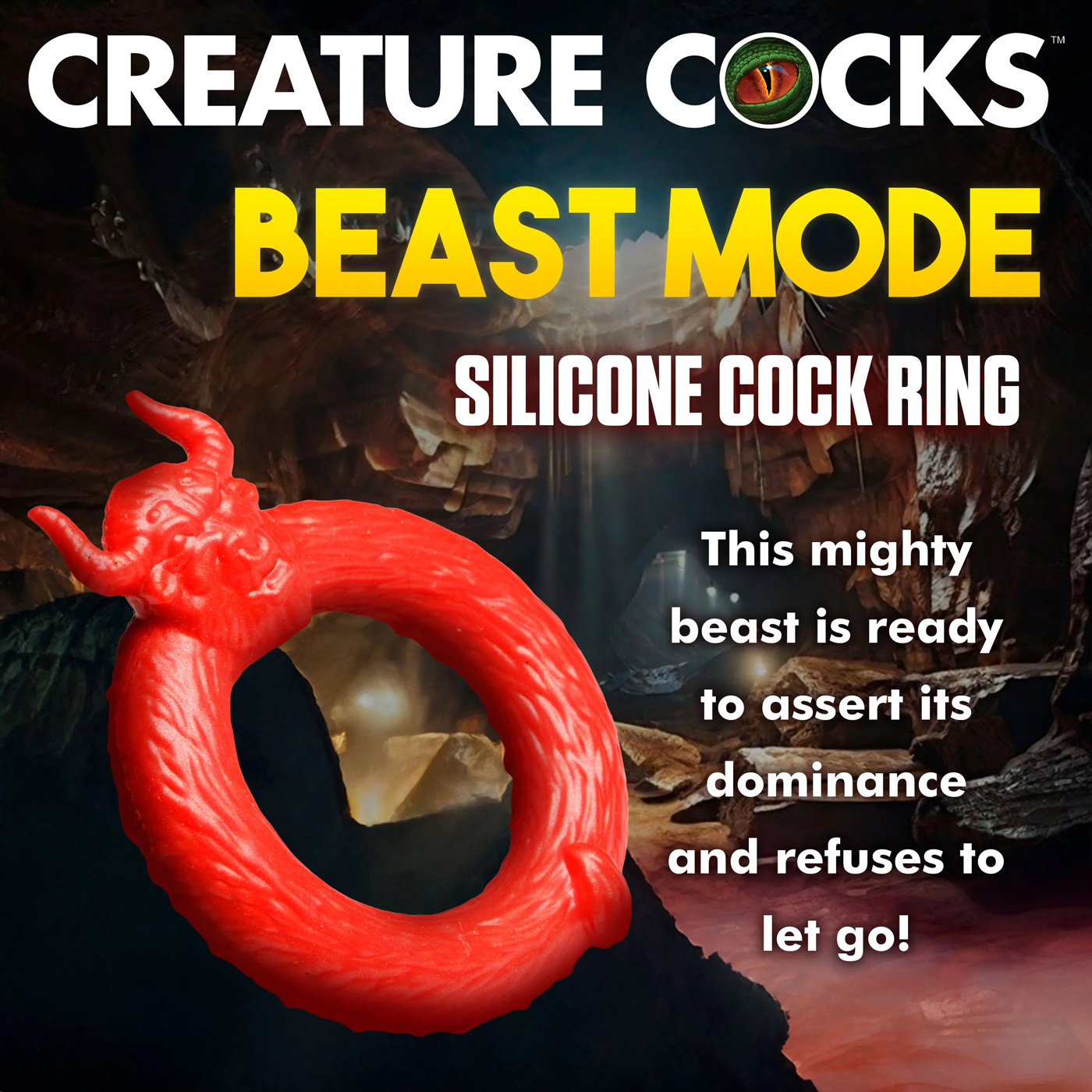 beast mode silicone cock ring red 