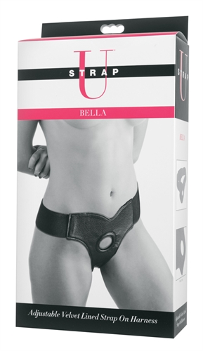 bella adjustable velvet lined strap on harness 