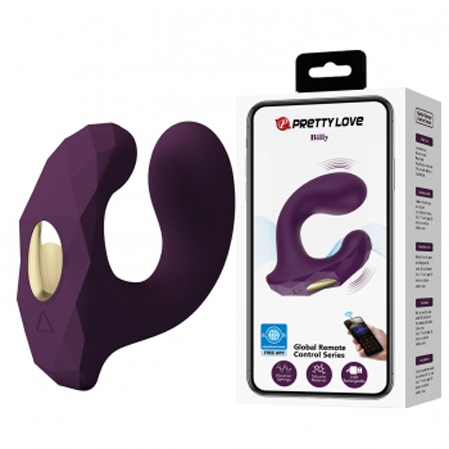 billy global app control vibrator purple 