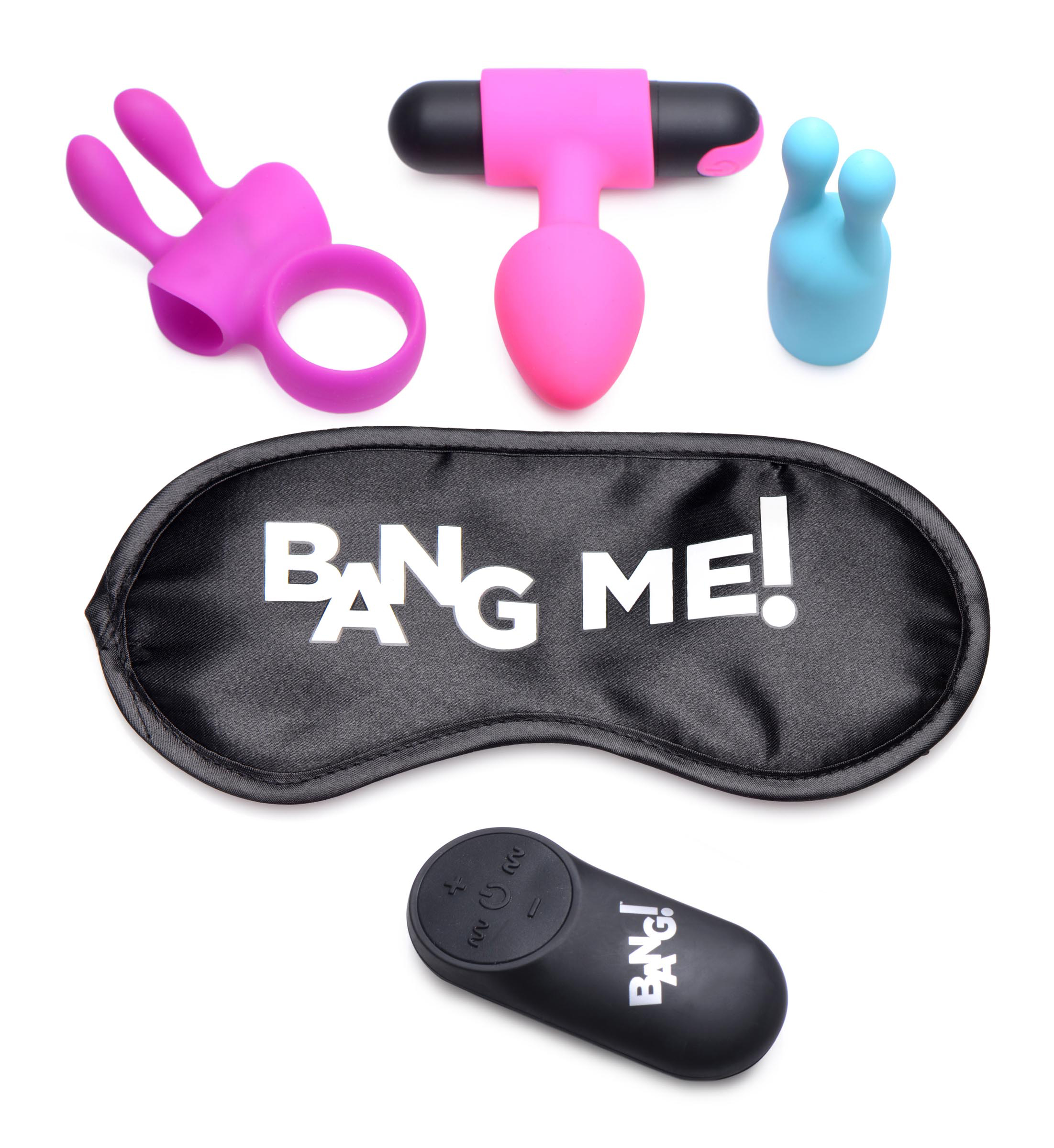 birthday sex kit c ring, plug, c stim, bullet and blindfold 