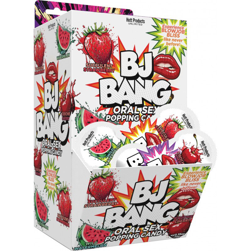 bj bang oral sex popping candy display 