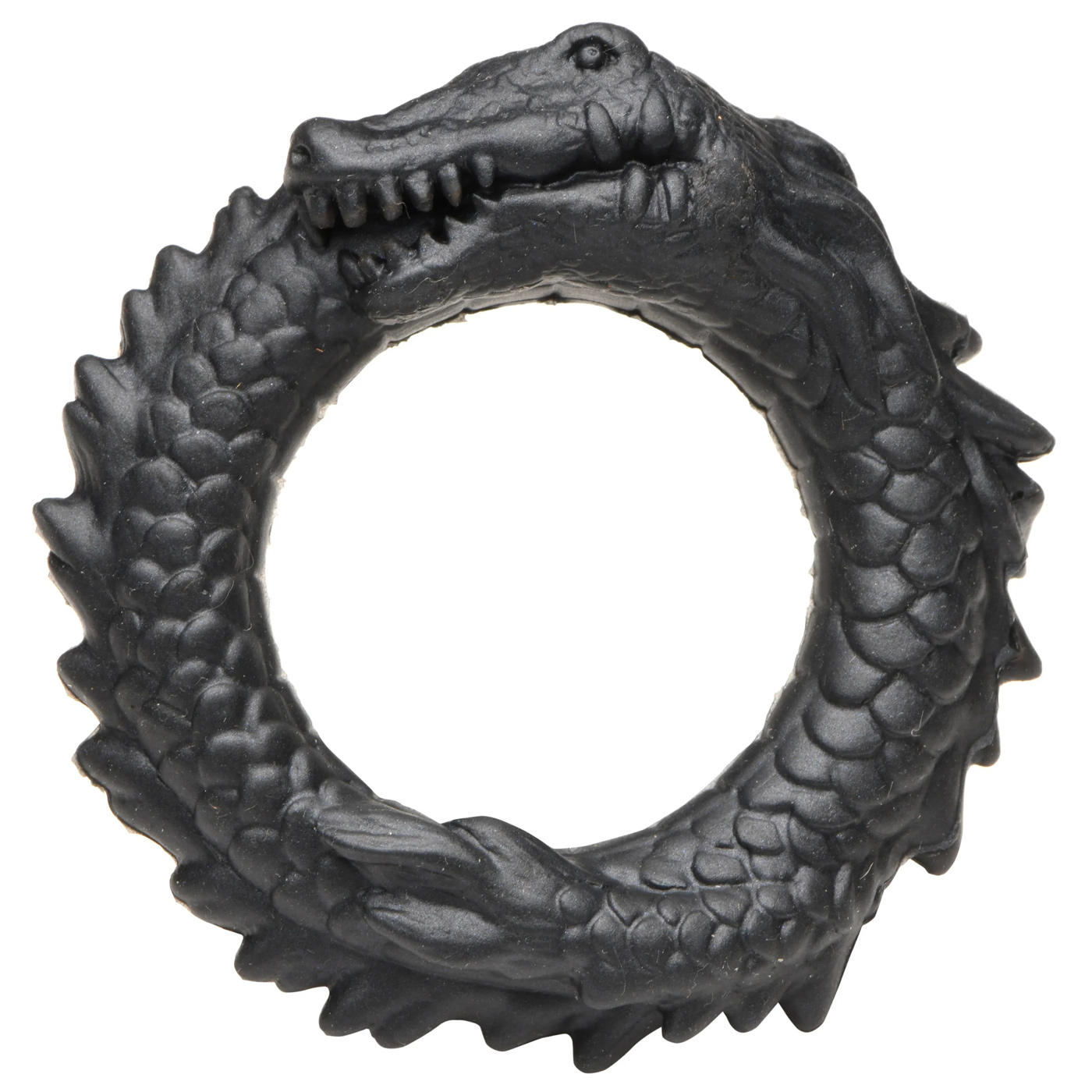 black caiman silicone cock ring black 