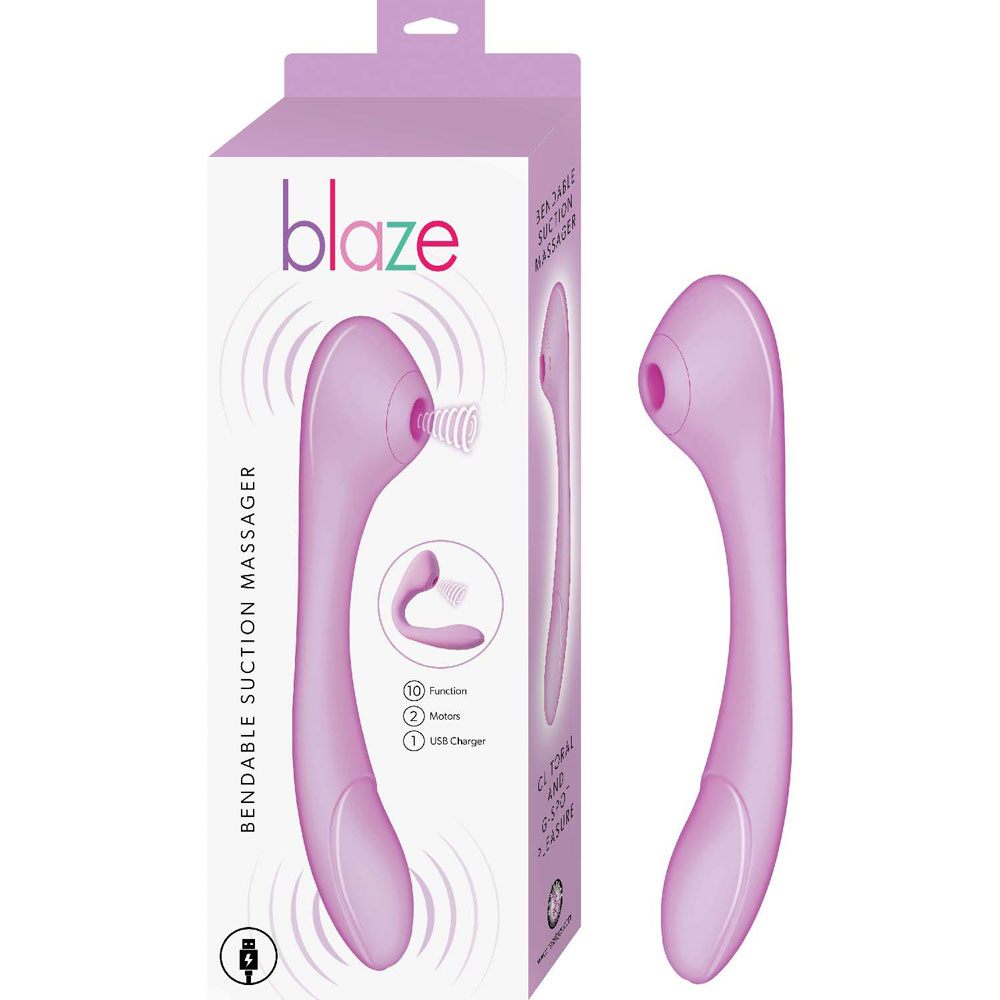 blaze bendable suction massager  lavender 