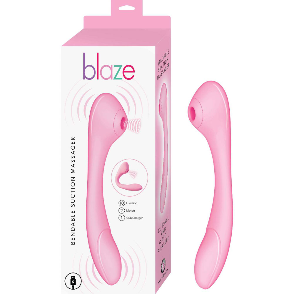 blaze bendable suction massager pink 