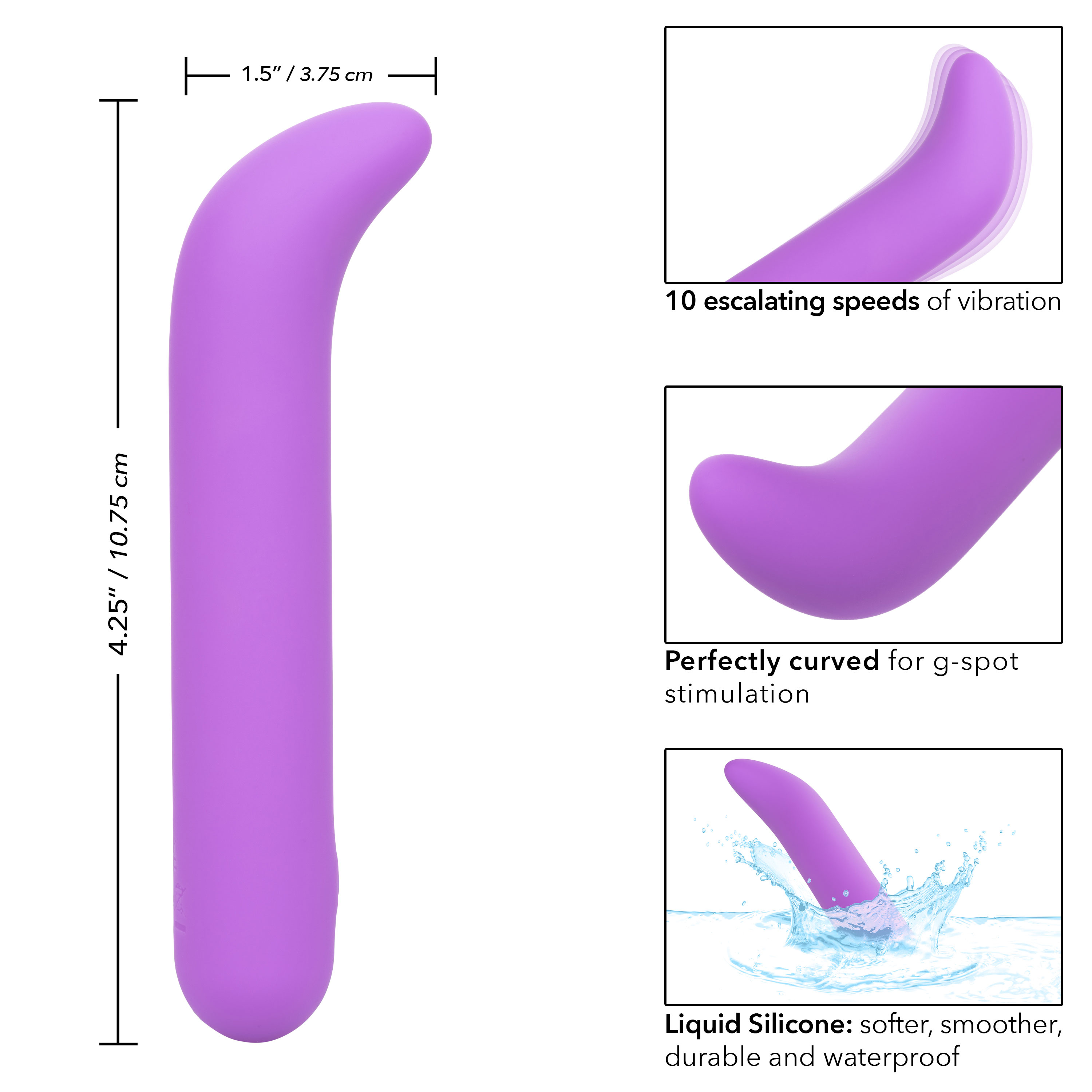 bliss liquid silicone mini g vibe purple 