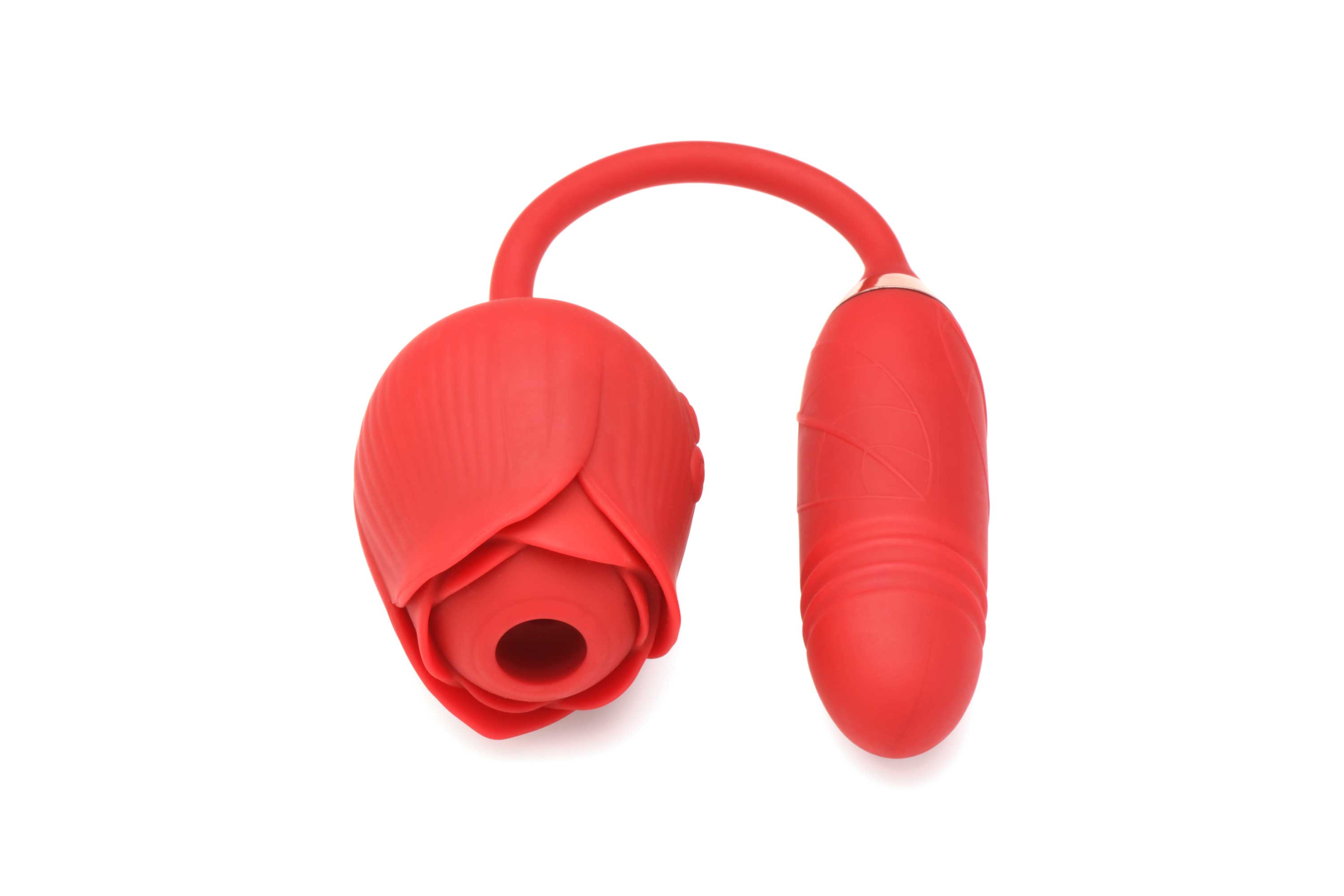 bloomgasm romping rose suction and thrusting  vibrator red 