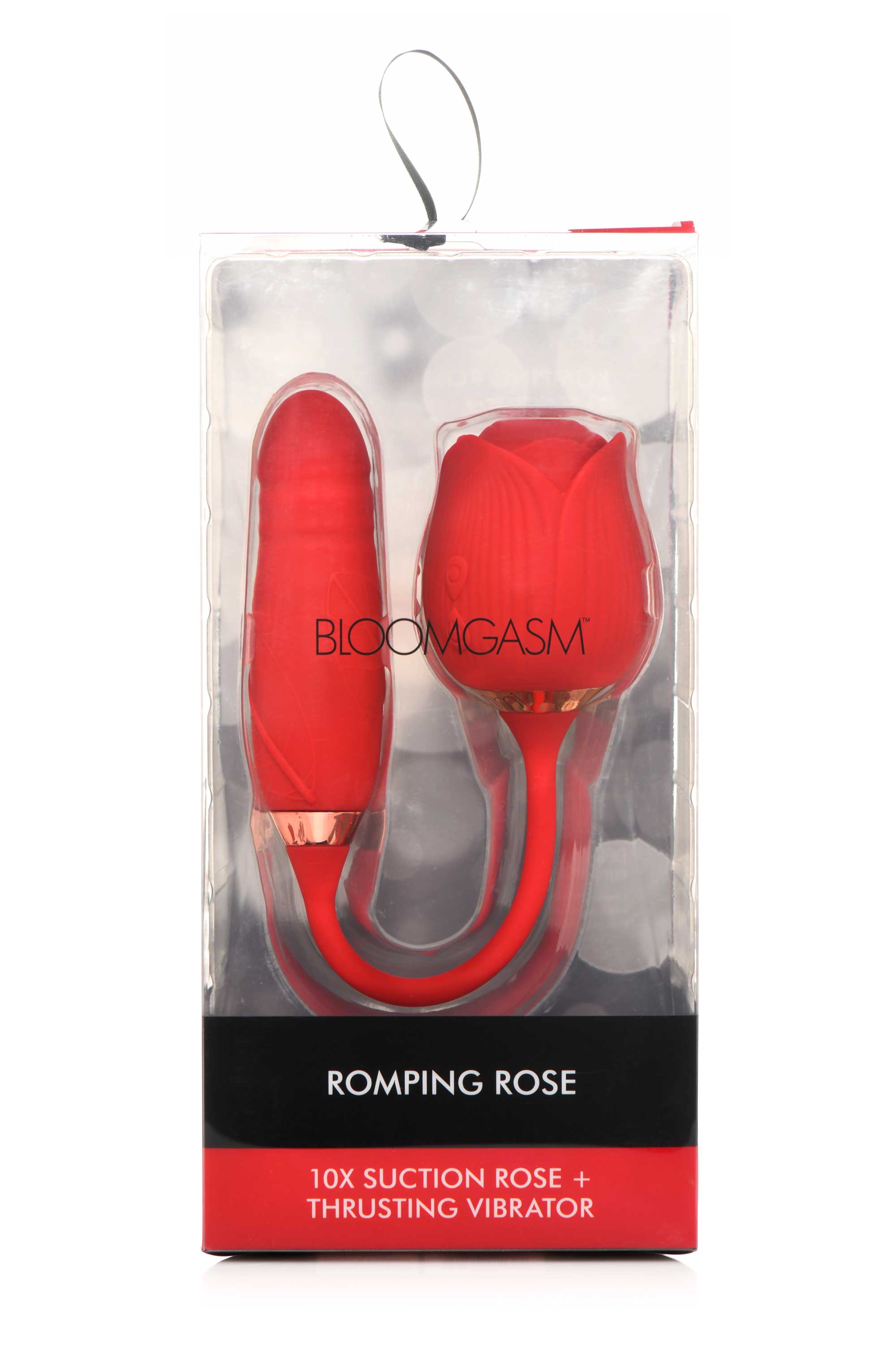 bloomgasm romping rose suction and thrusting  vibrator red 