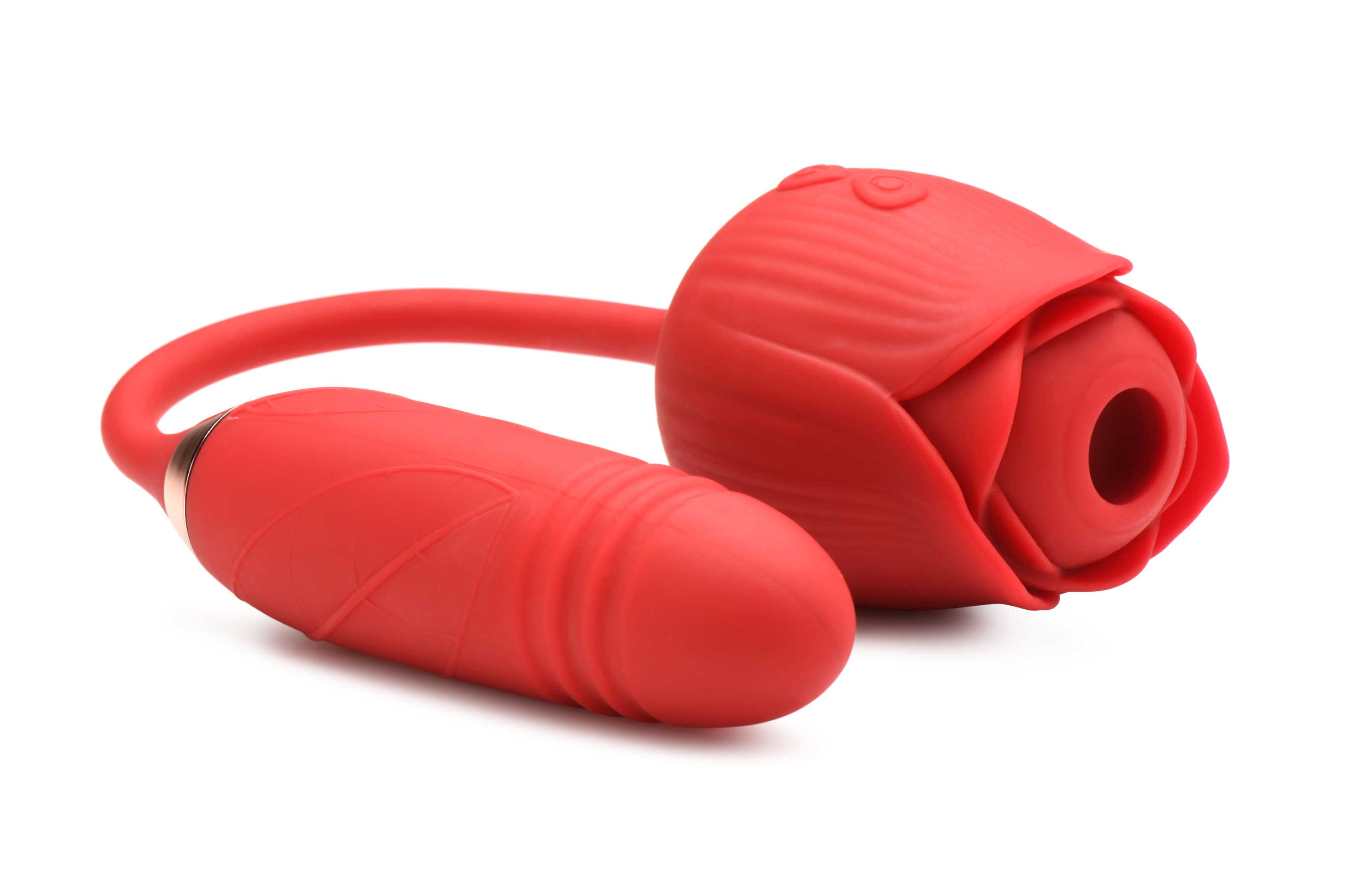 bloomgasm romping rose suction and thrusting  vibrator red 