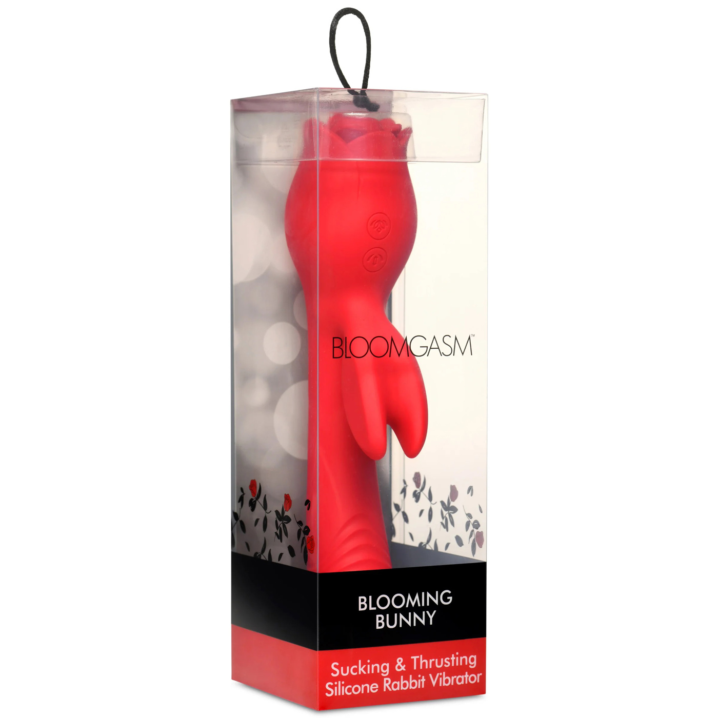 blooming bunny sucking and thrusting silicone  rabbit vibrator red 