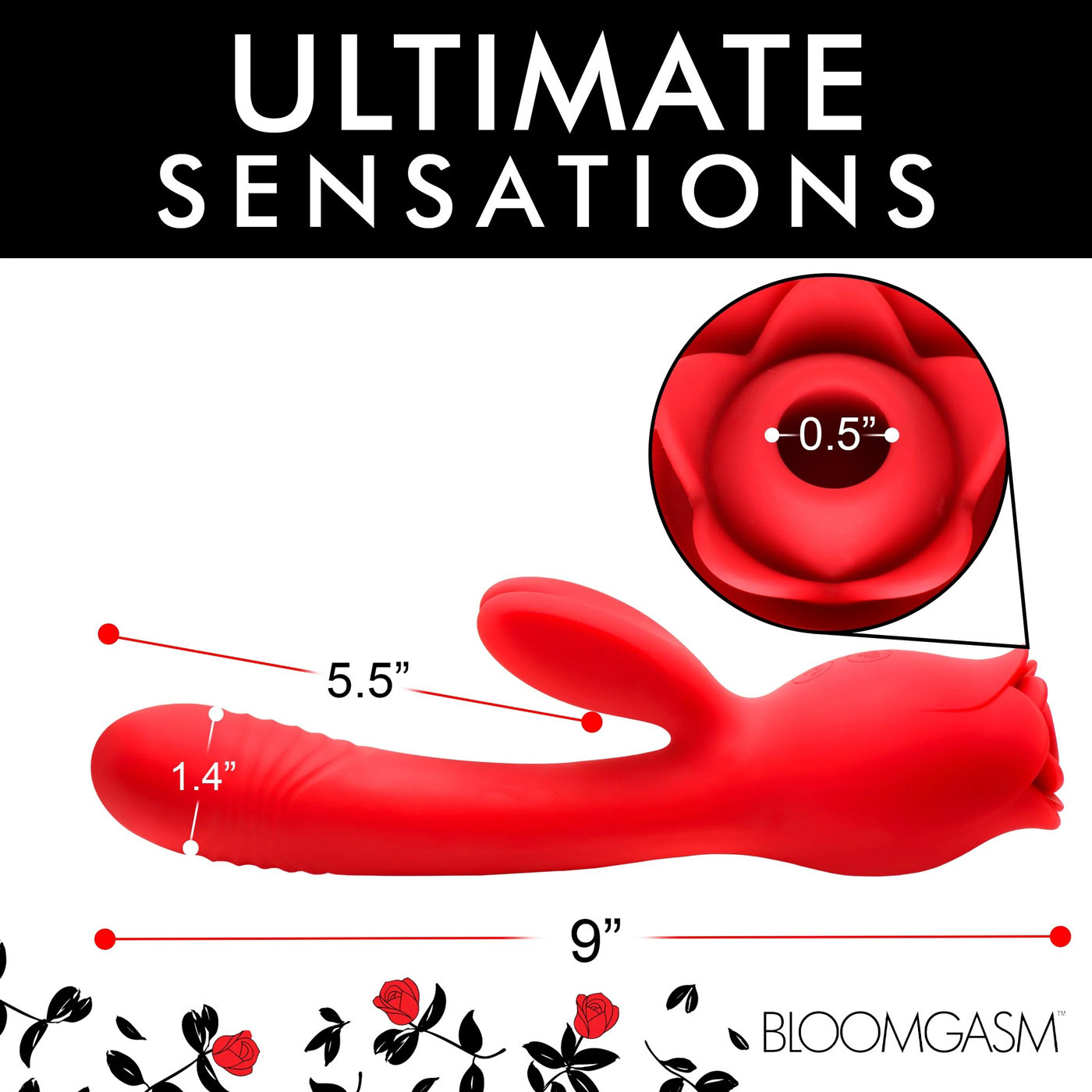 blooming bunny sucking and thrusting silicone  rabbit vibrator red 