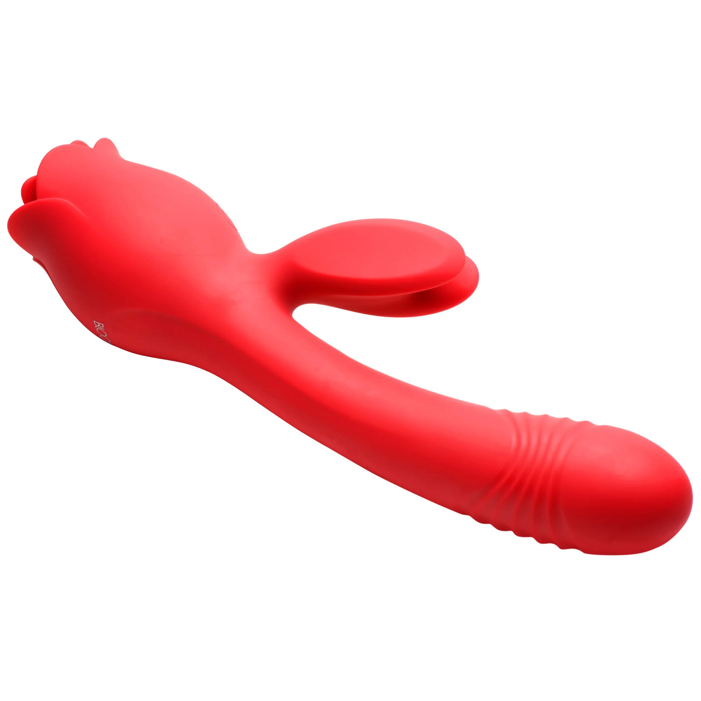 blooming bunny sucking and thrusting silicone  rabbit vibrator red 