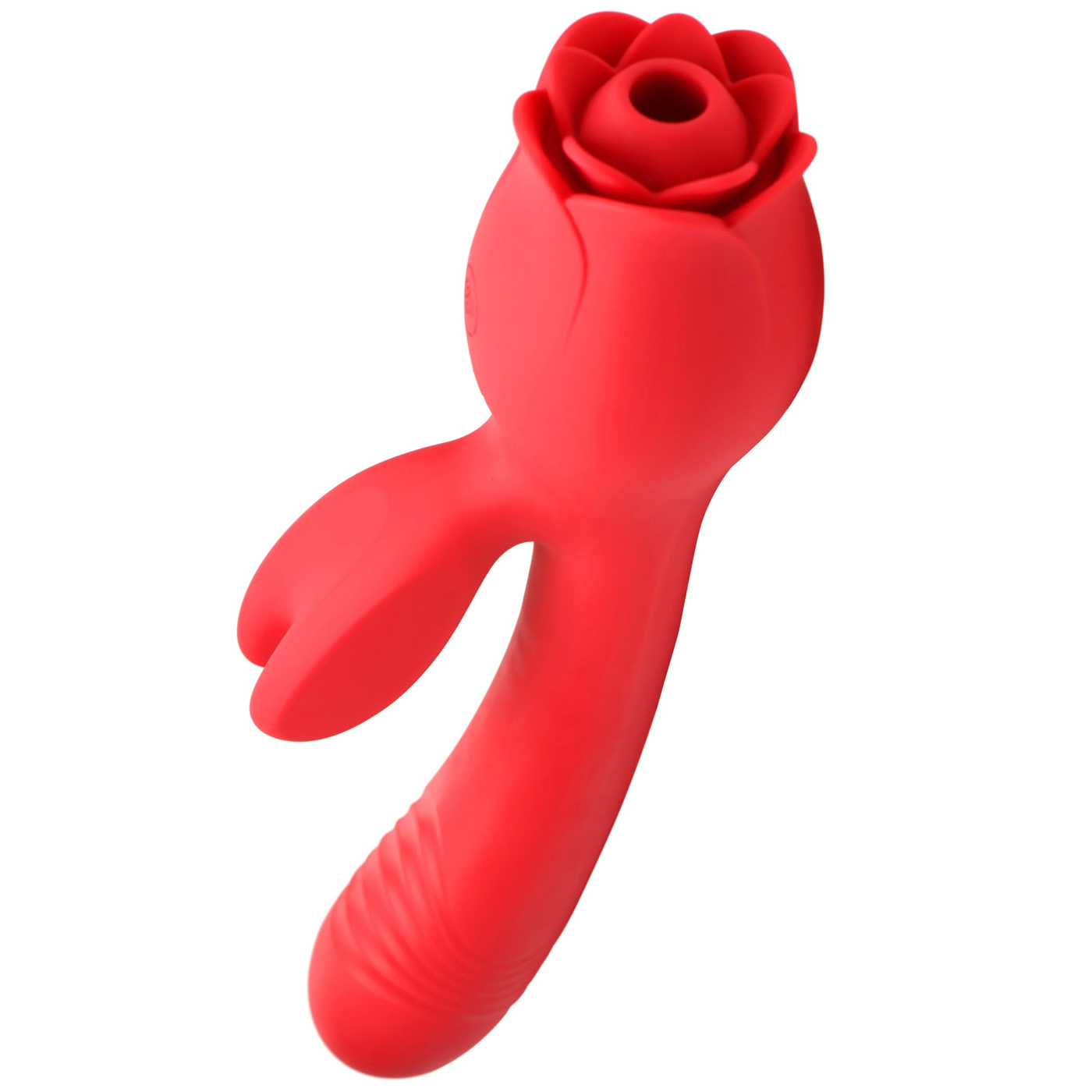 blooming bunny sucking and thrusting silicone  rabbit vibrator red 