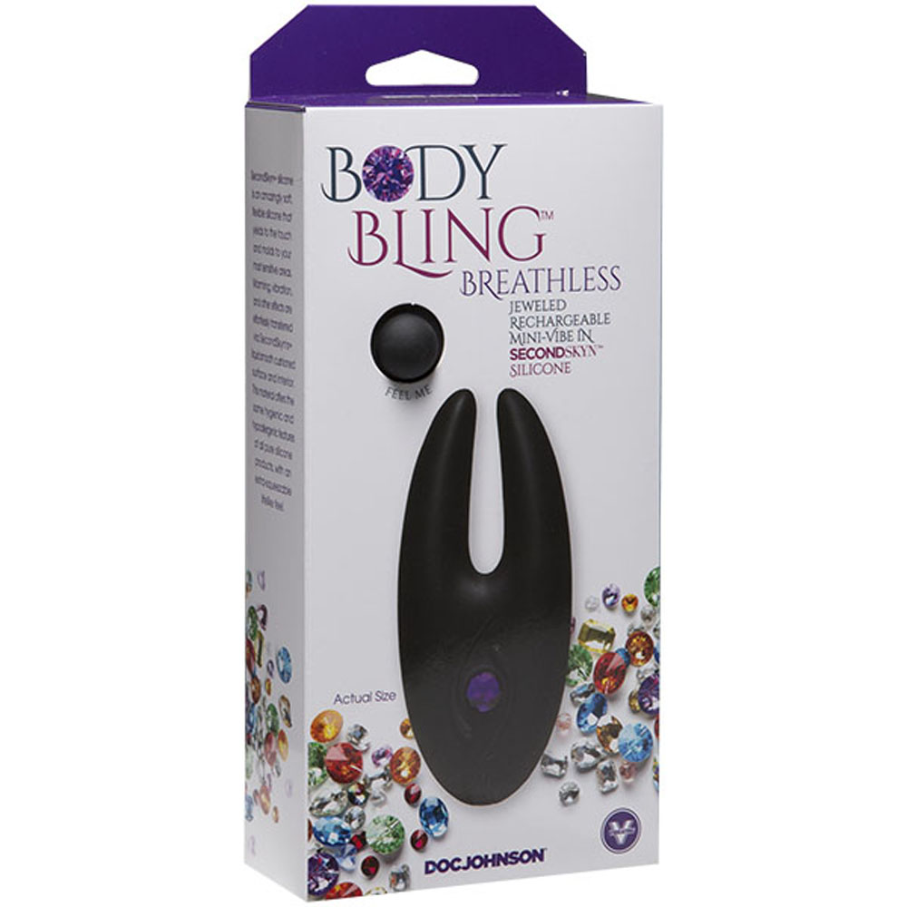 body bling clit cuddler mini vibe in second  skin silicone purple 