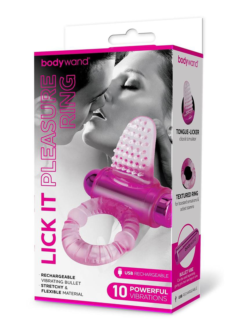 bodywand rechargeable lick it pleasure ring pink 