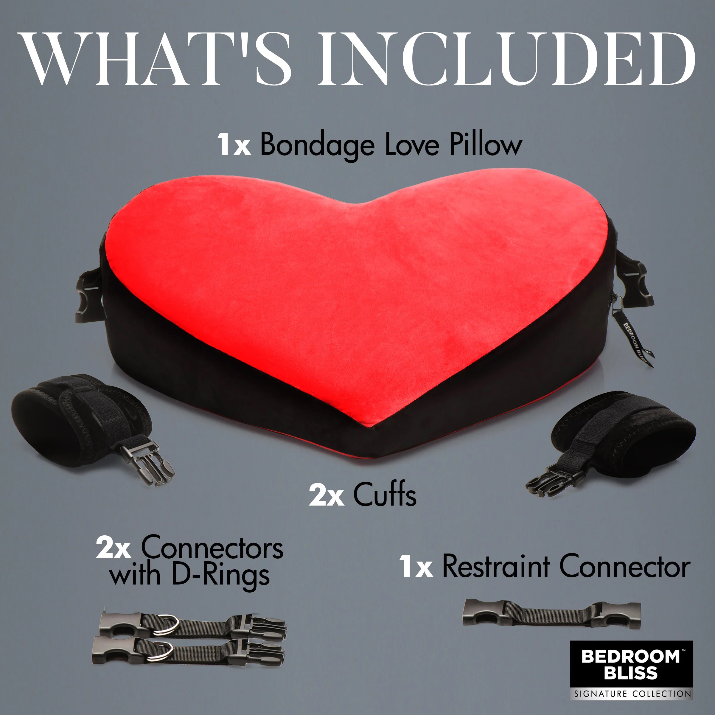 bondage love pillow blackred 