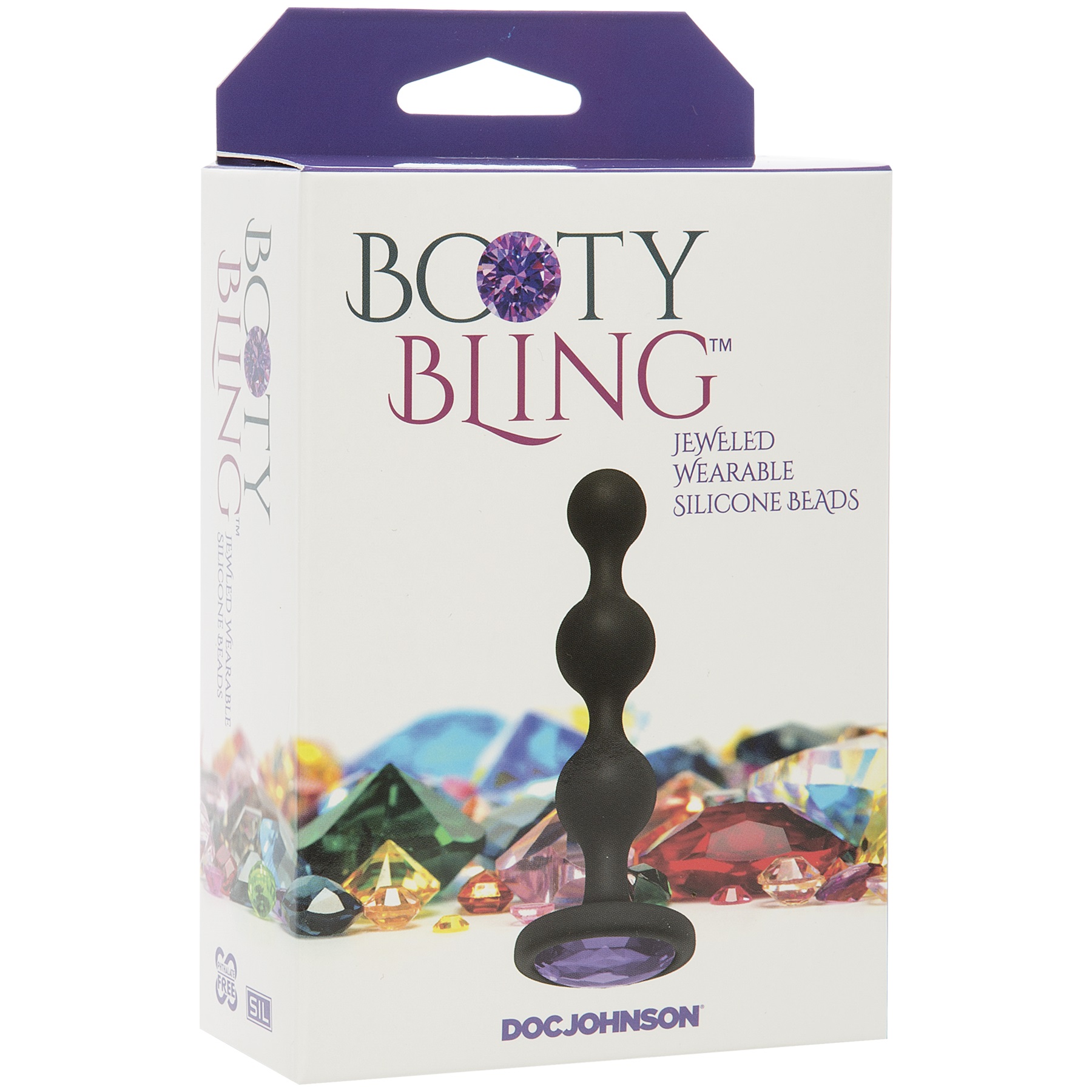 booty bling wearable silicone beads purple 